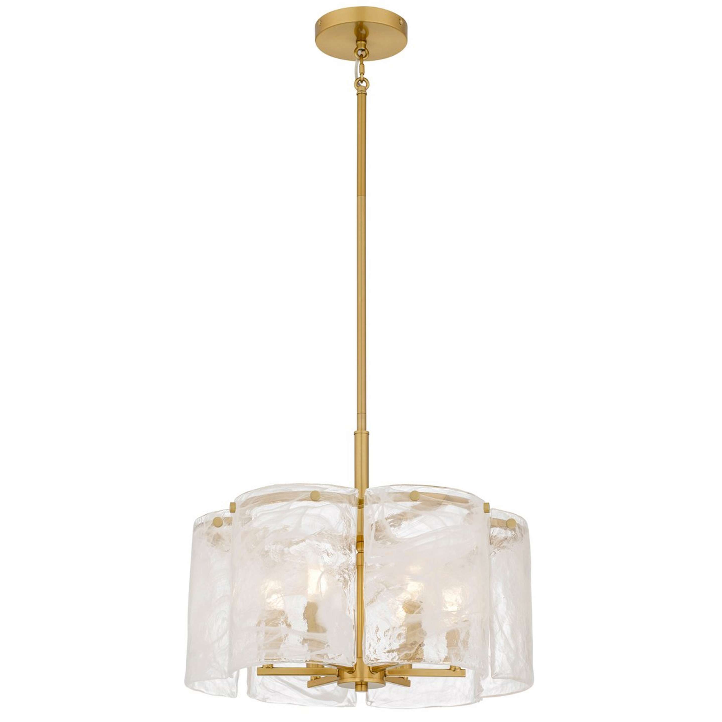 A Aolani Convertible Chandelier with Brass / Cloud Glass color
