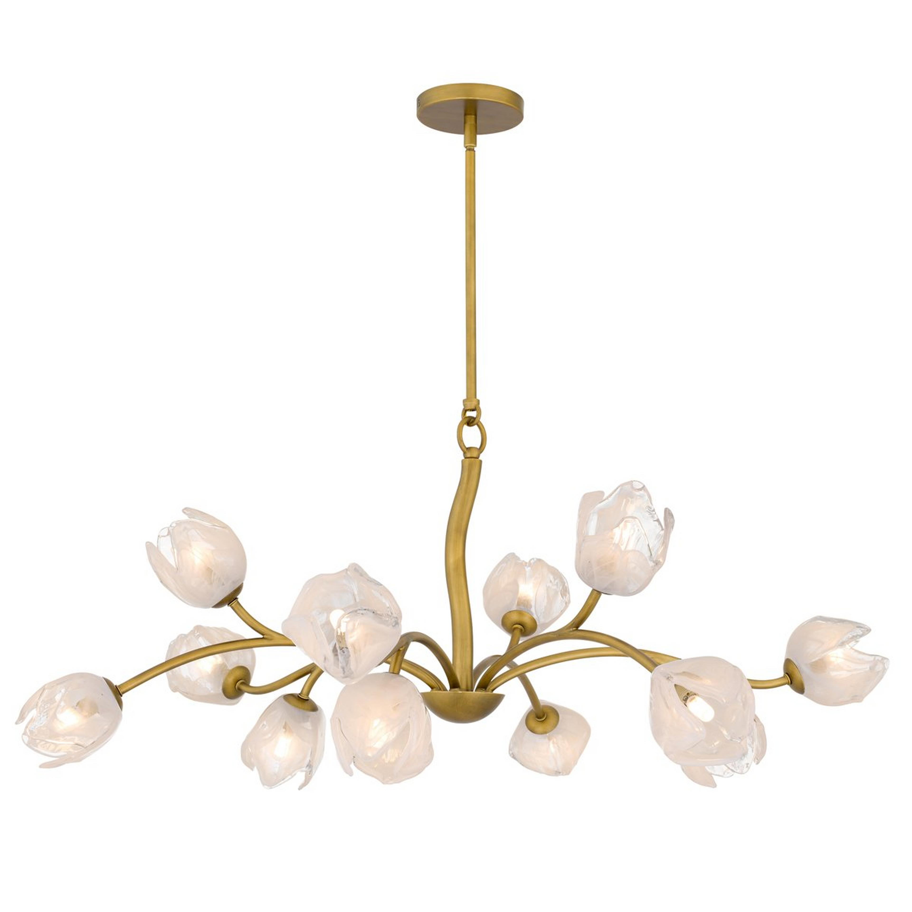 A Isabella Chandelier with Aged Brass / Cloud Glass color