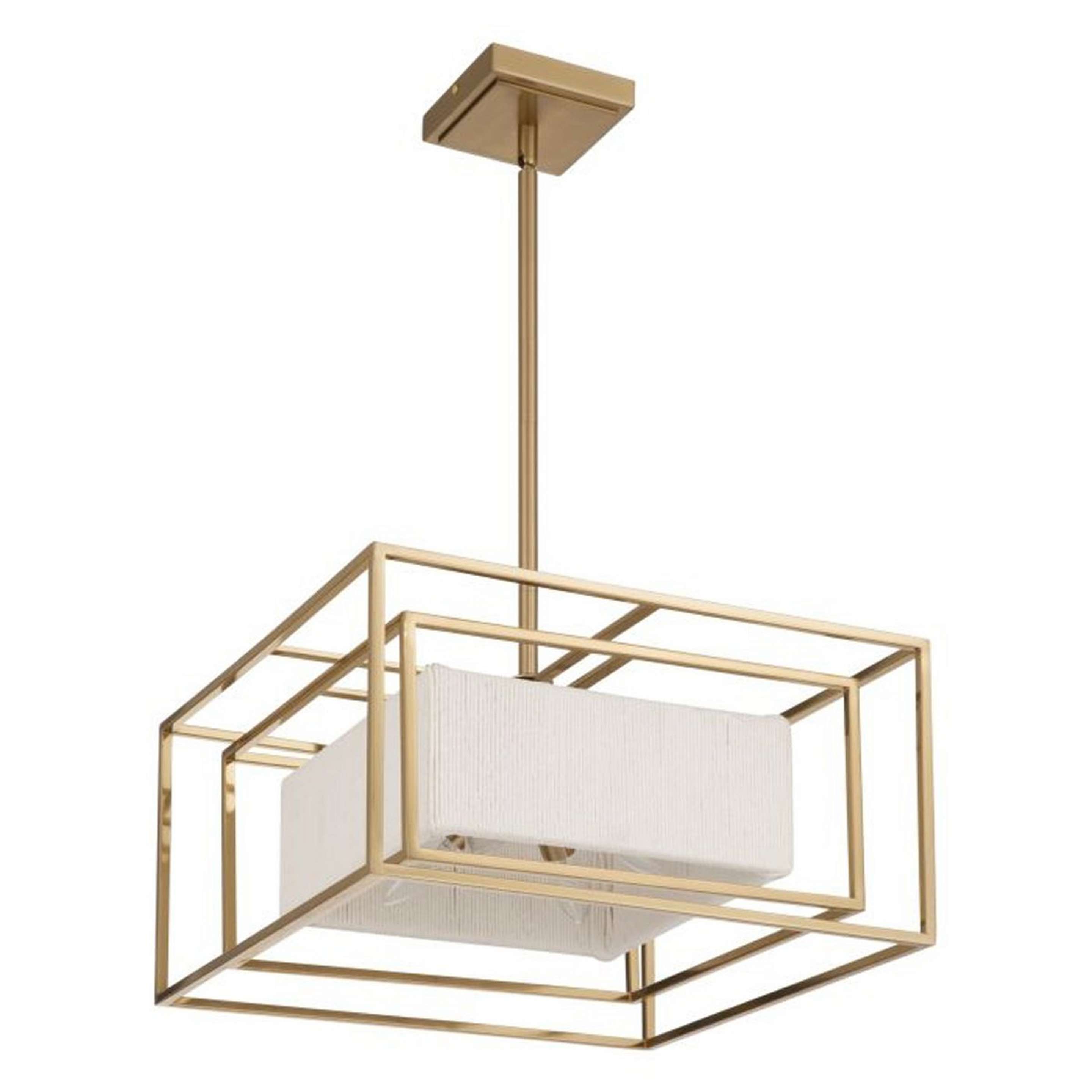 A Hakim Convertible Chandelier with Brass / Cotton color