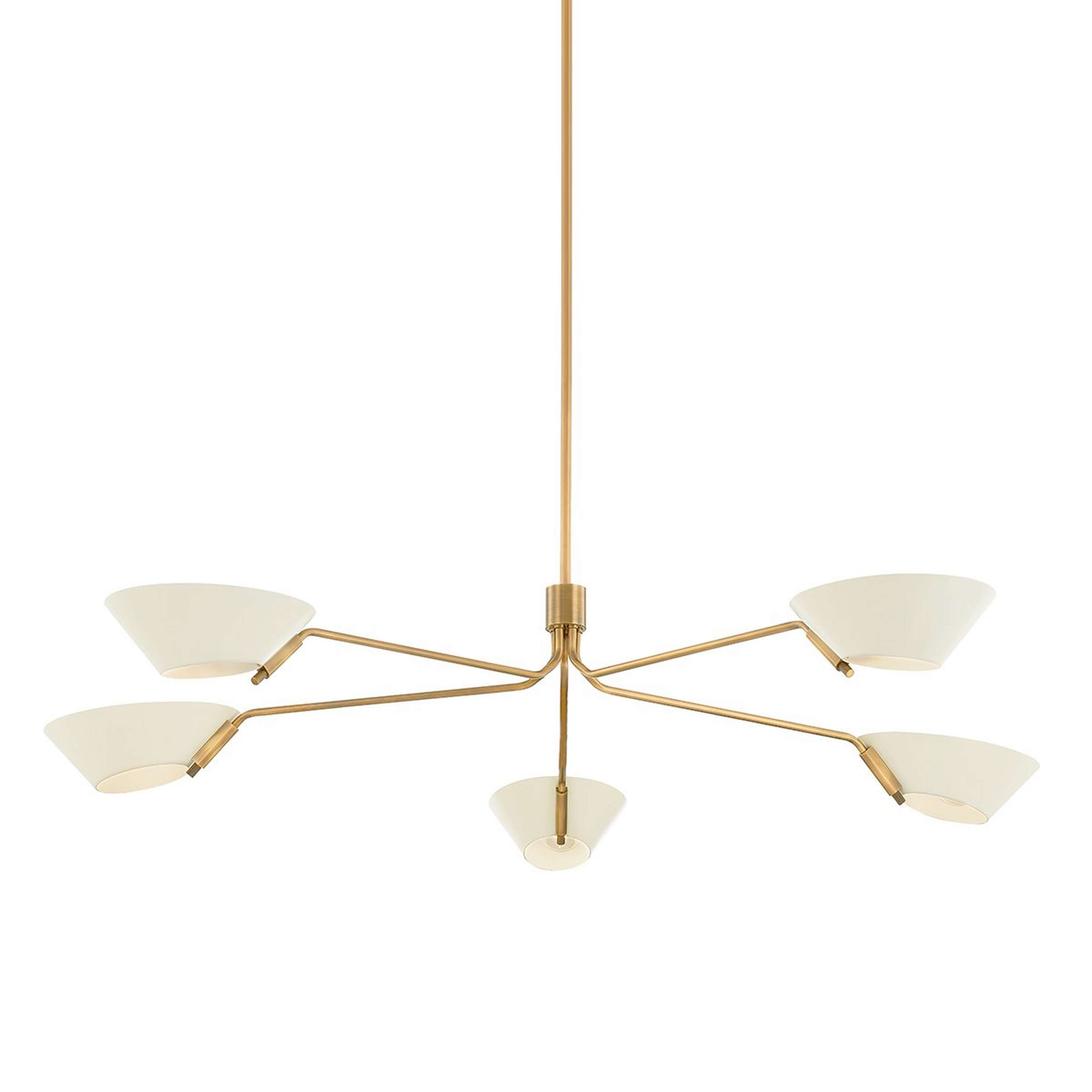 A Kennington Chandelier - 5 Light with Beige / Brass color
