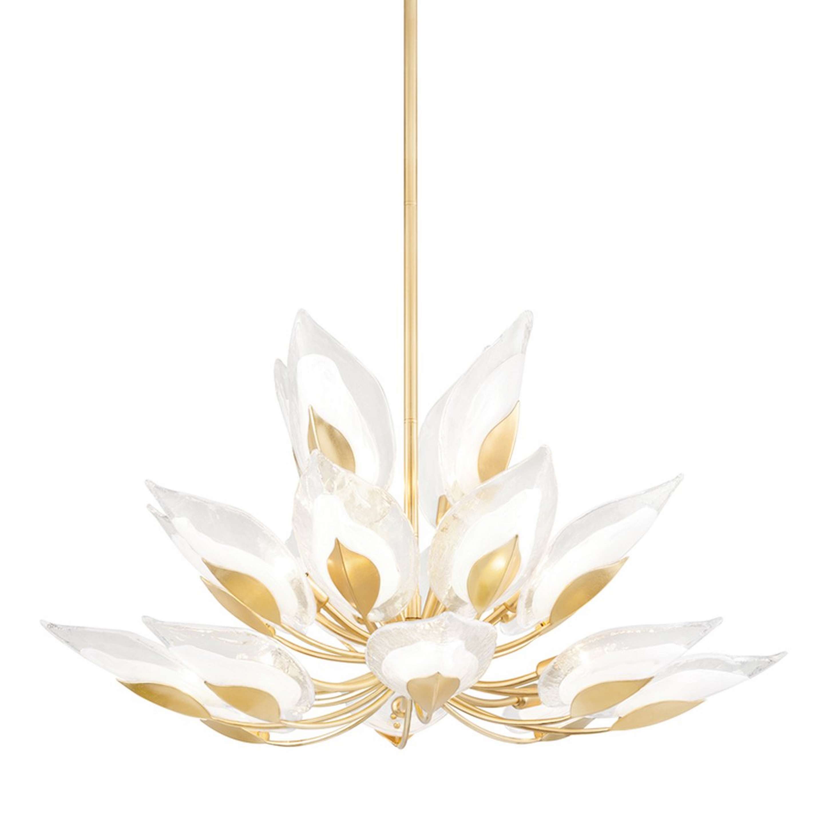 A Alora Chandelier with Gold Leaf / Clear Glass / White Glass color