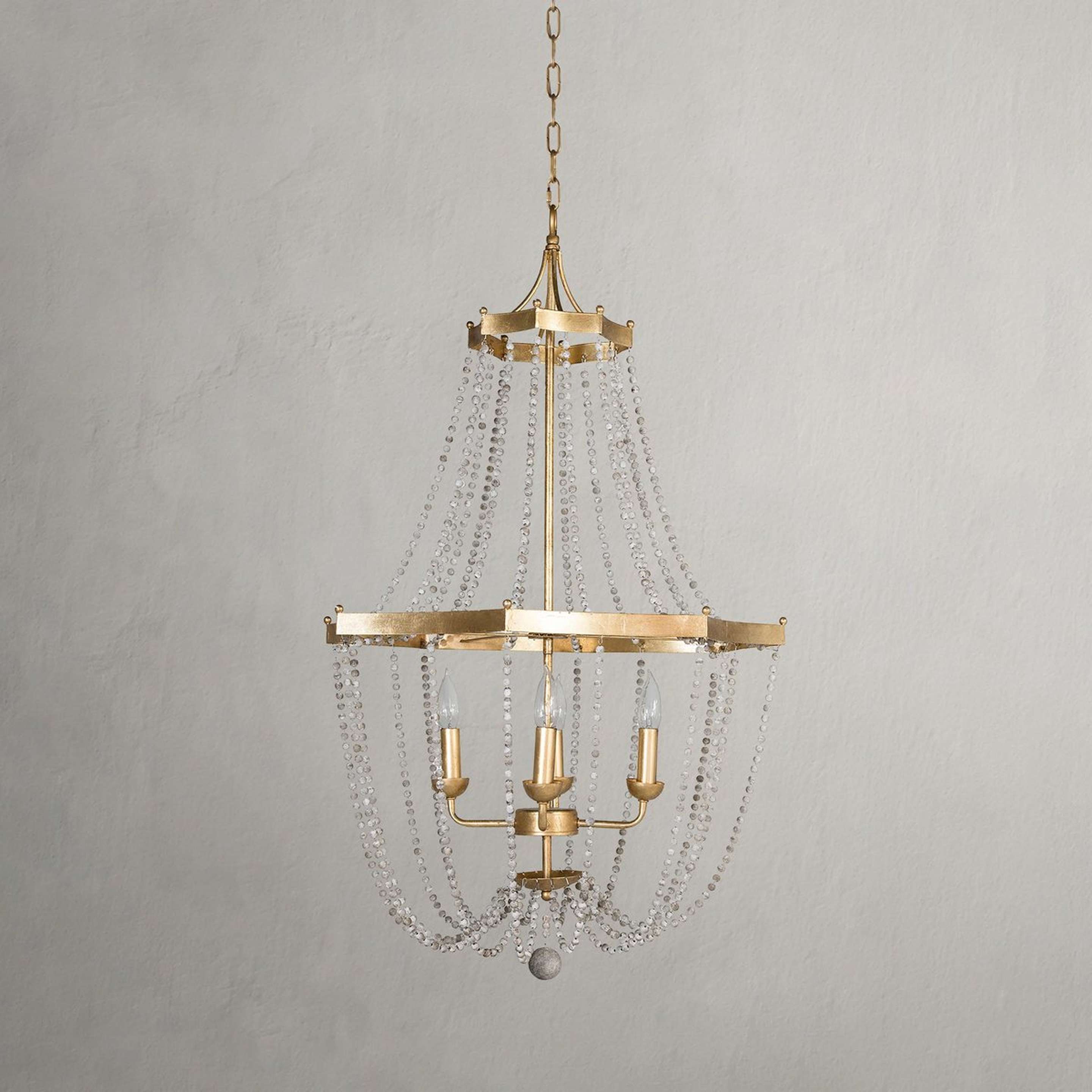 A Margaret Chandelier - 4 Light with Vintage Gold color