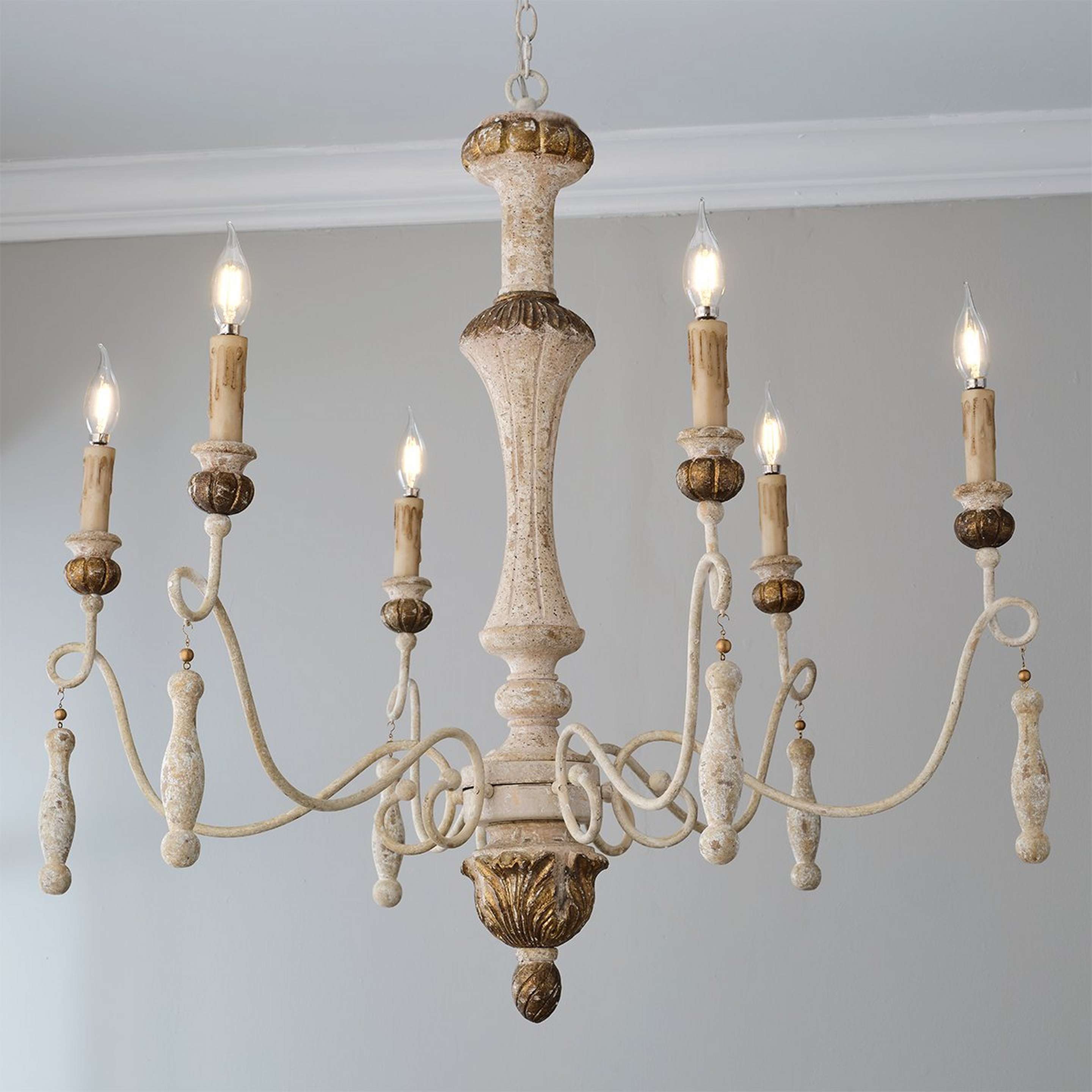 A Beswick Chandelier - 6 Light with Champagne Patina color
