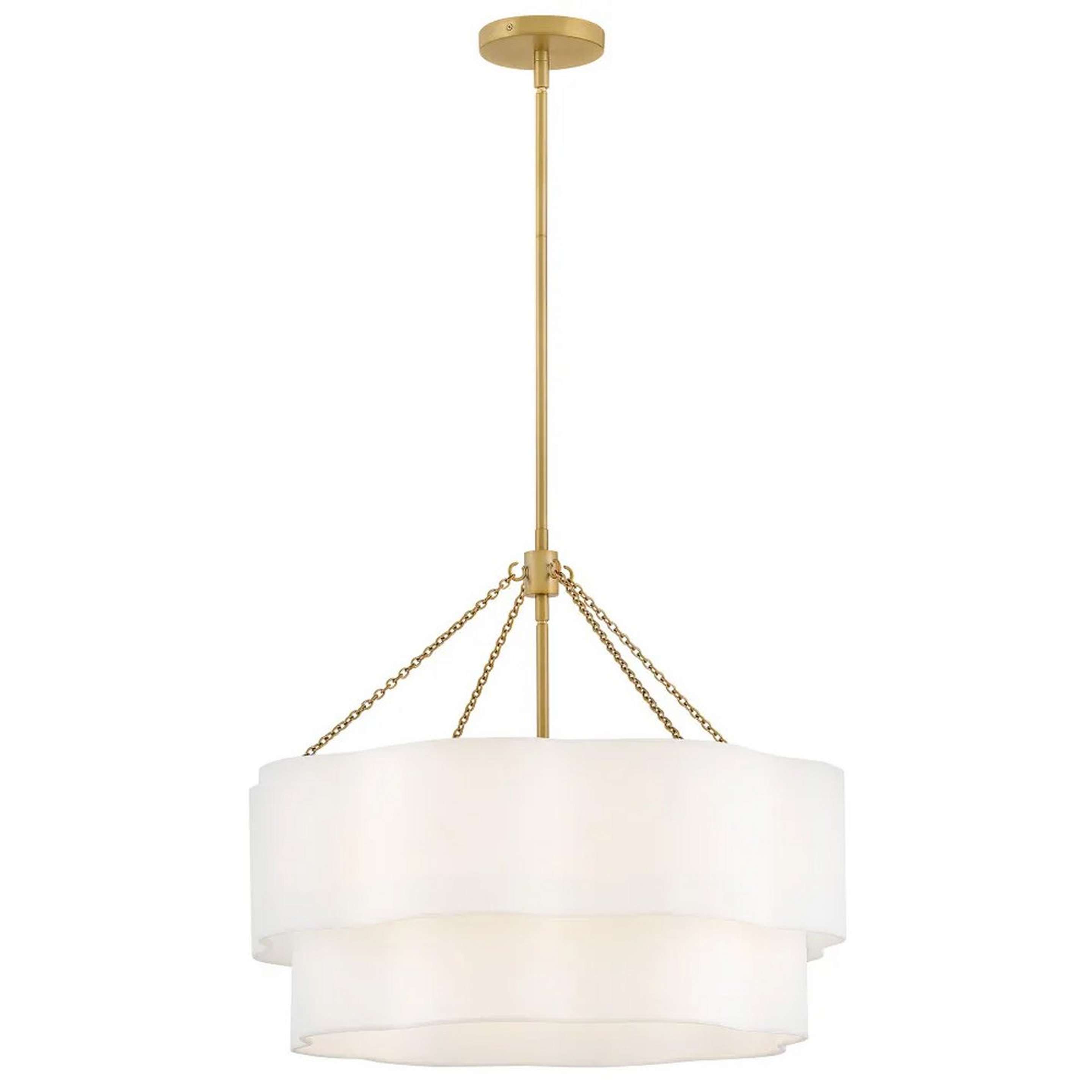 A Mazurka Chandelier - Medium with Brass / Off-White color