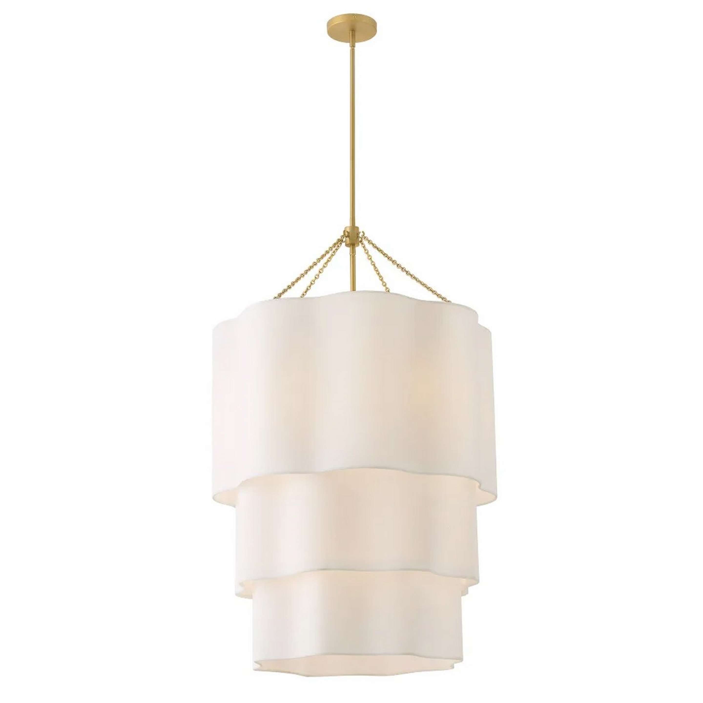A Mazurka Chandelier - Extra Large with Brass / Off-White color