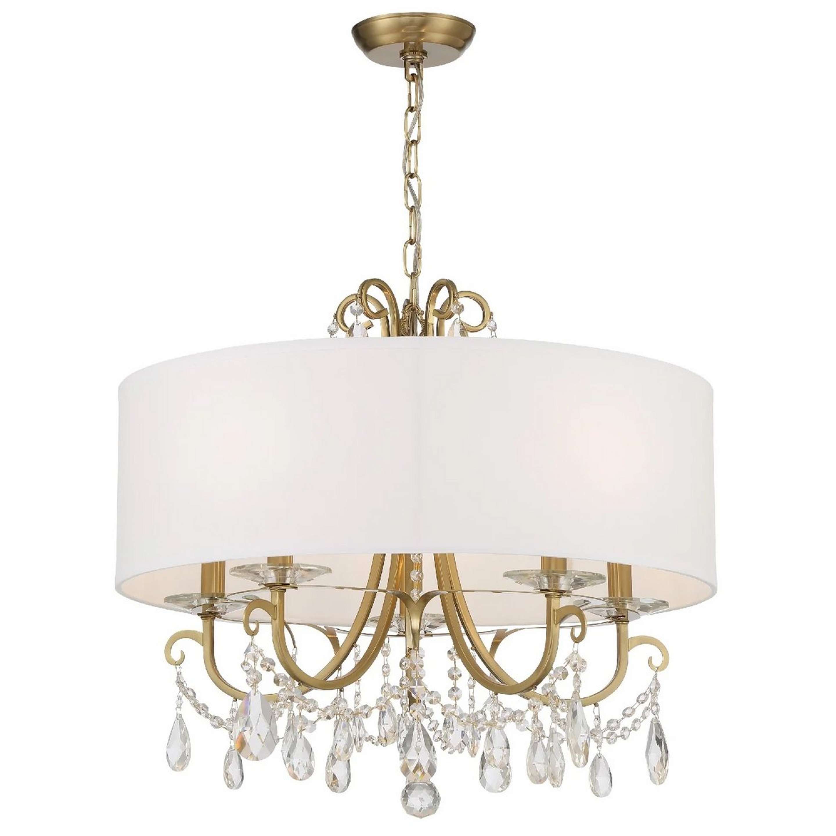 A Aliceson Chandelier with Antique Brass / White color