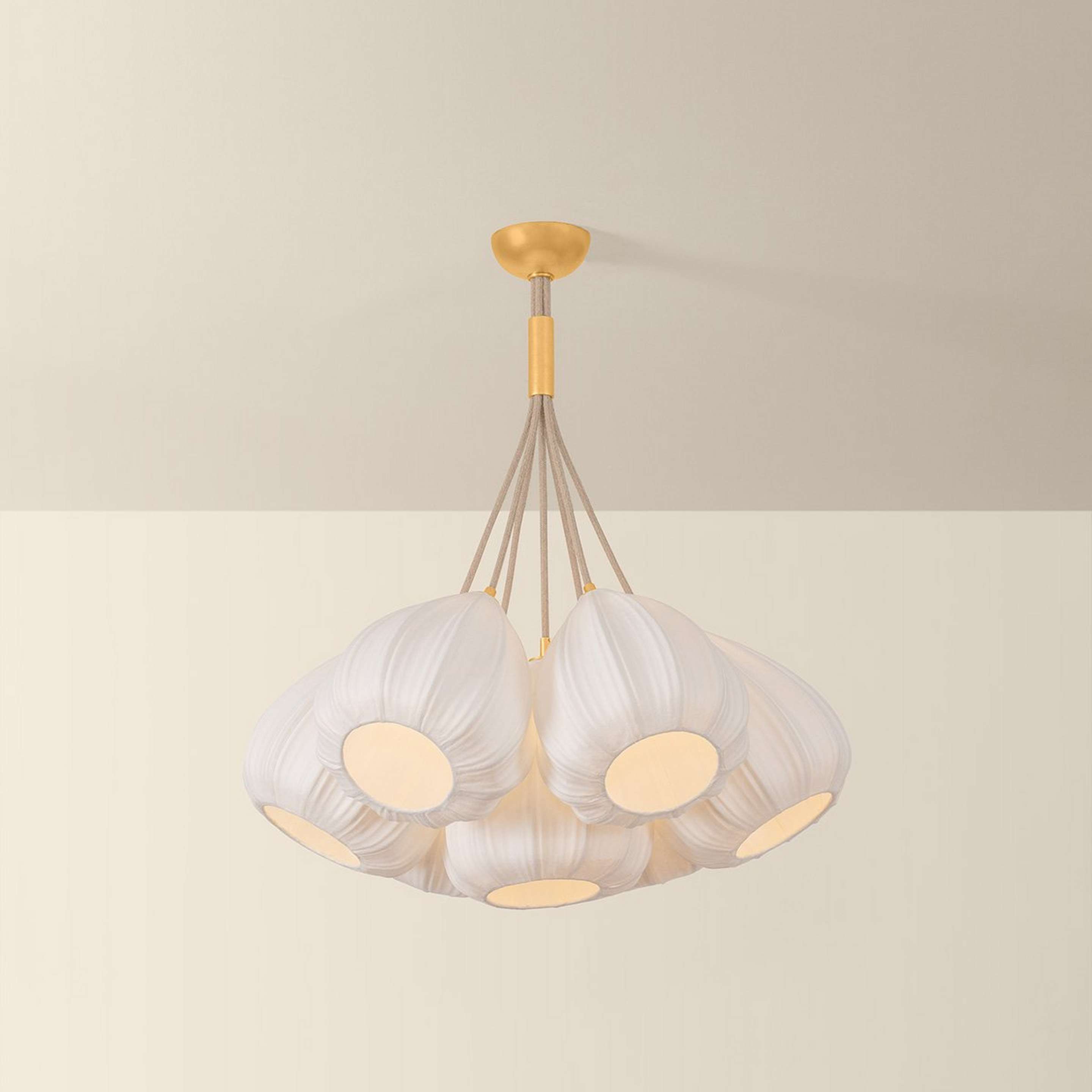 A Jacques Cluster Chandelier with Gold / White color