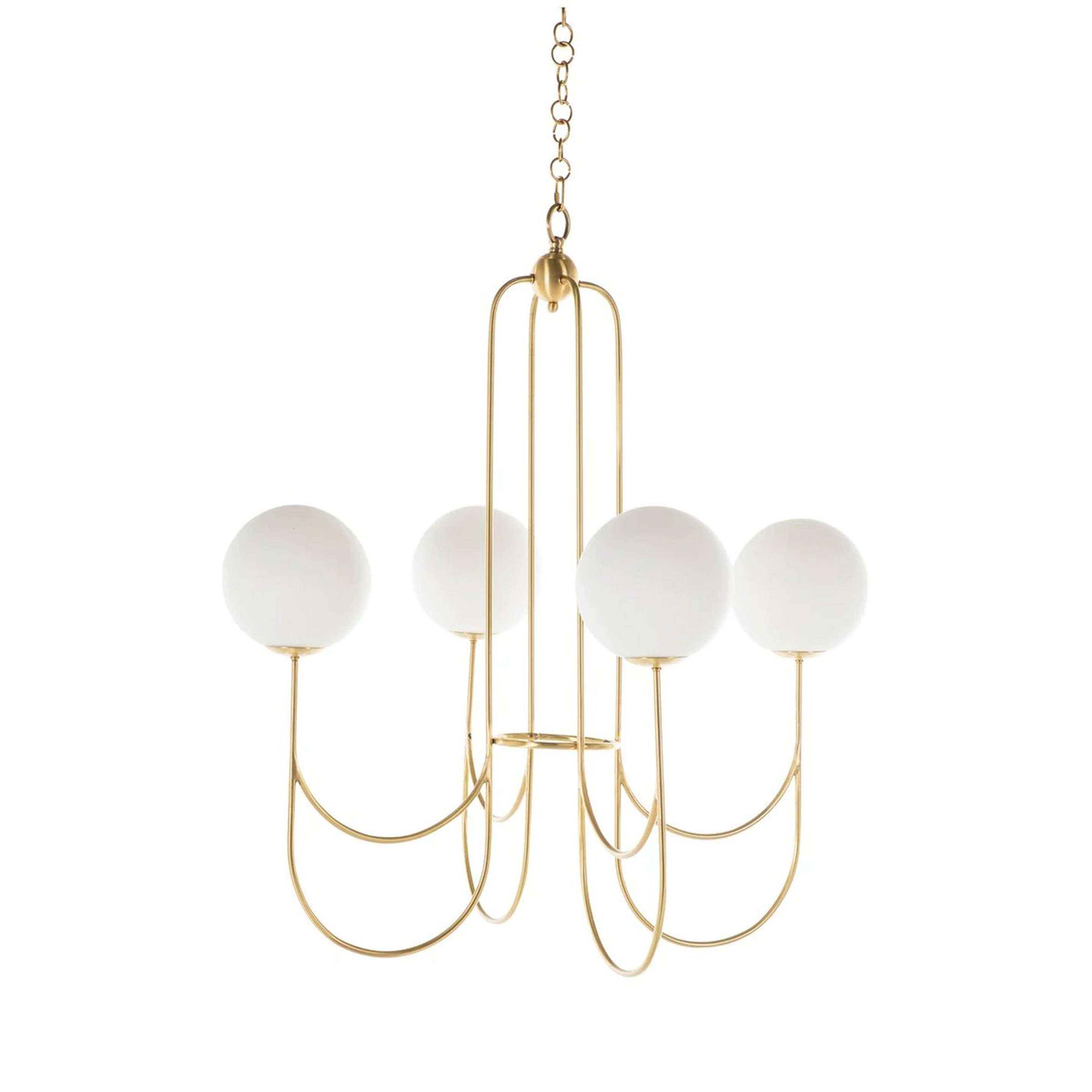 A Johanna Chandelier with Brass / Opal Glass color