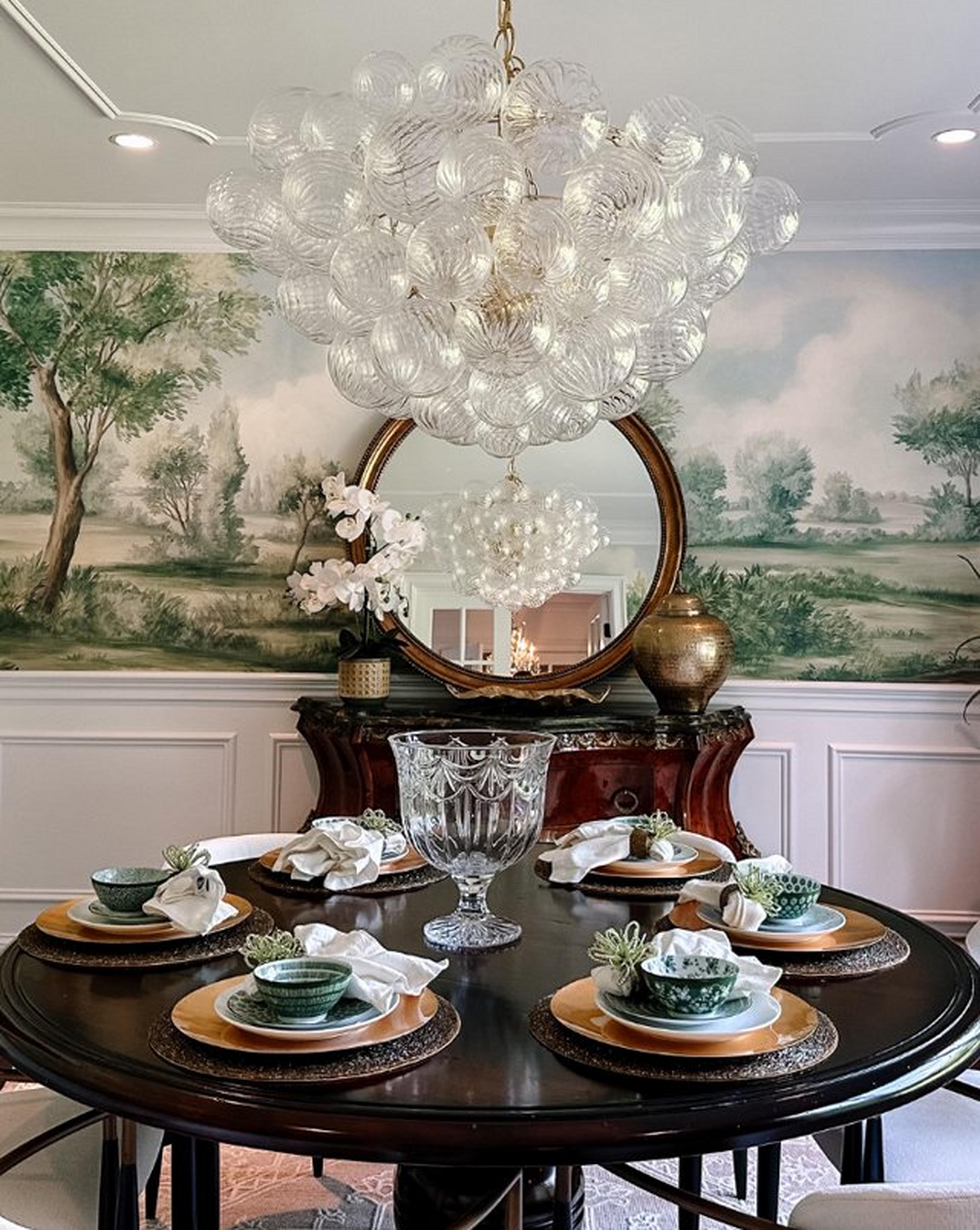 Large Aged Gold Amalia Chandelier