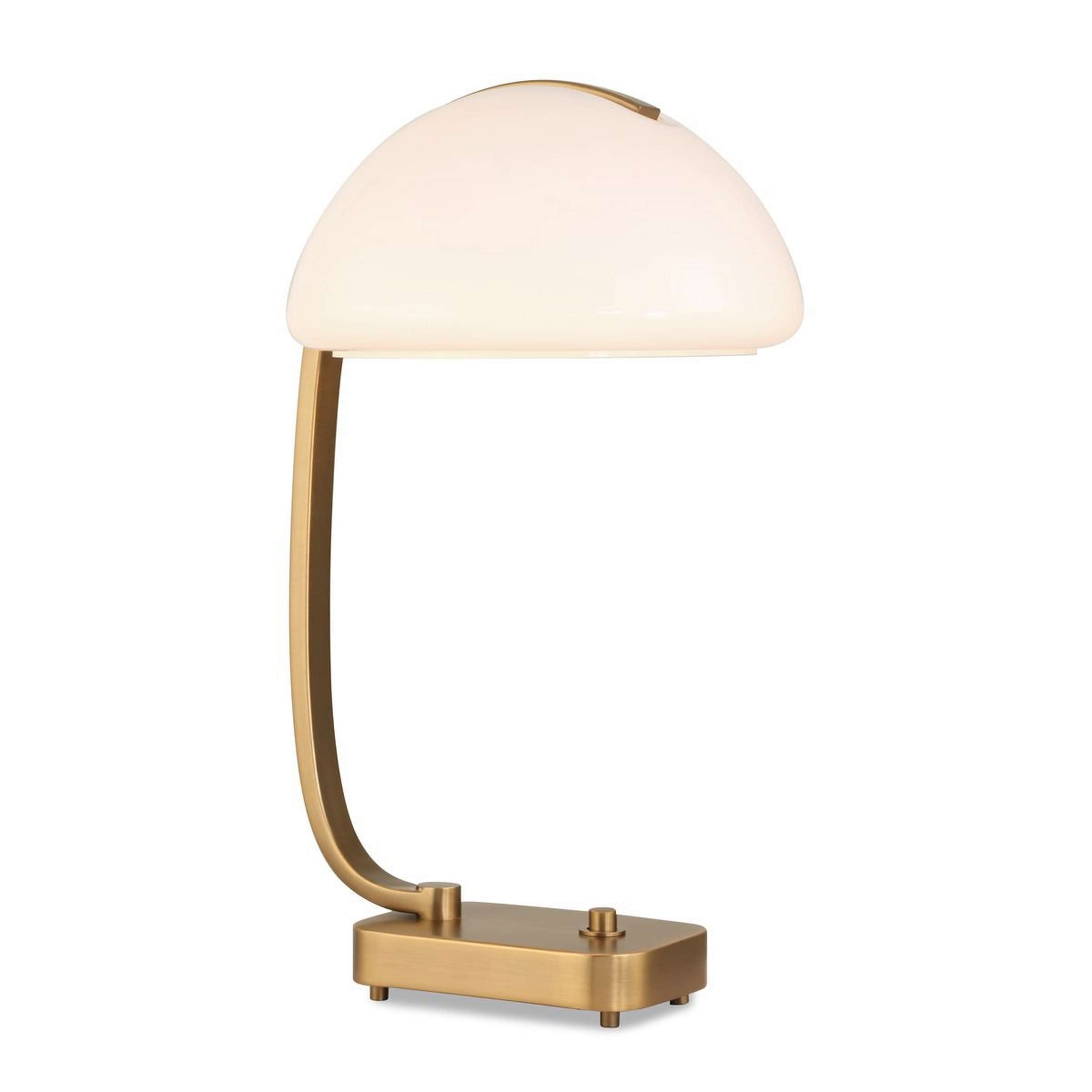 A Cody Desk Lamp with Brass / White Glass color