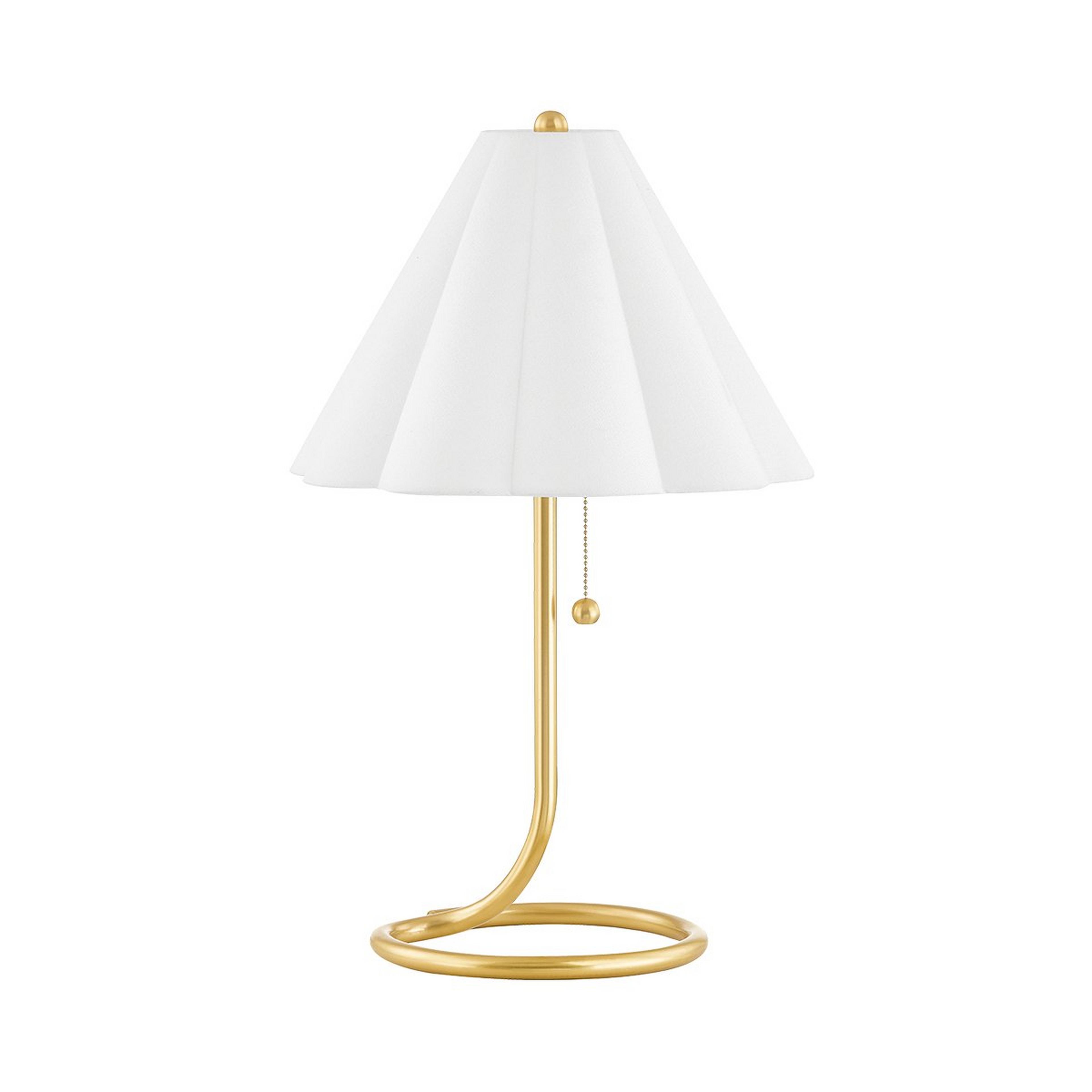 A Mallory Table Lamp with White / Brass color