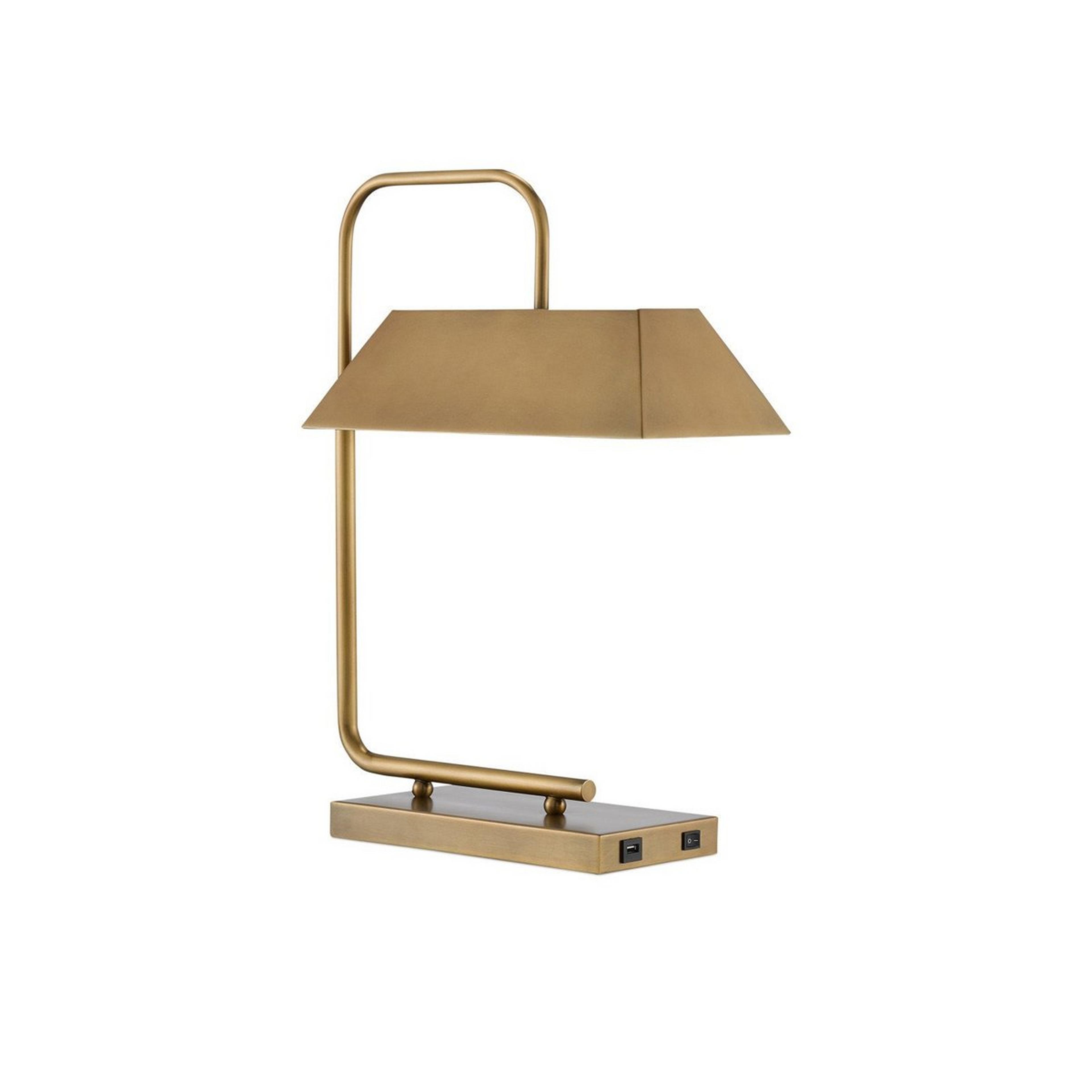 A Zachary Desk Lamp with Antique Brass color