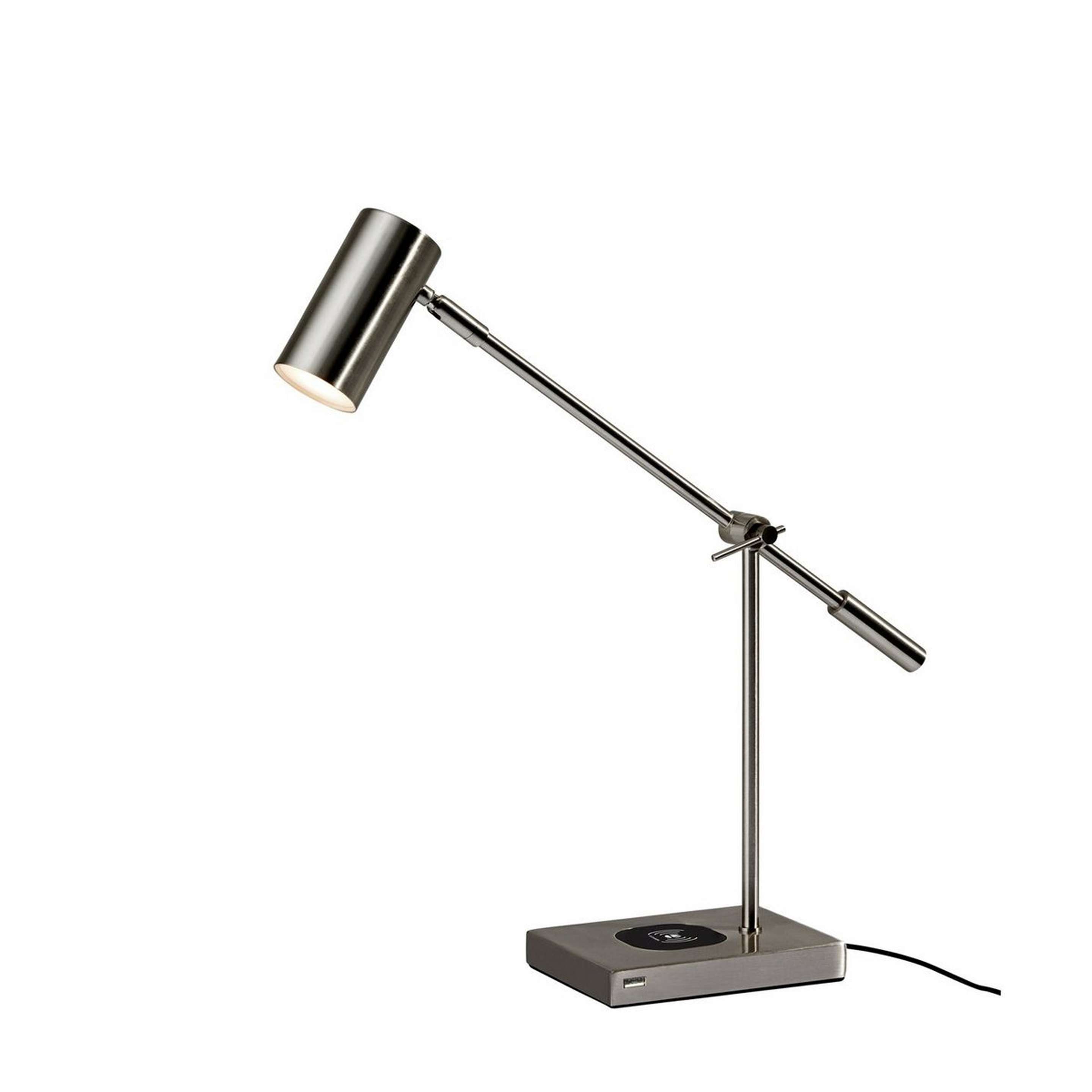 A Bradner Desk Lamp with Brushed Steel color
