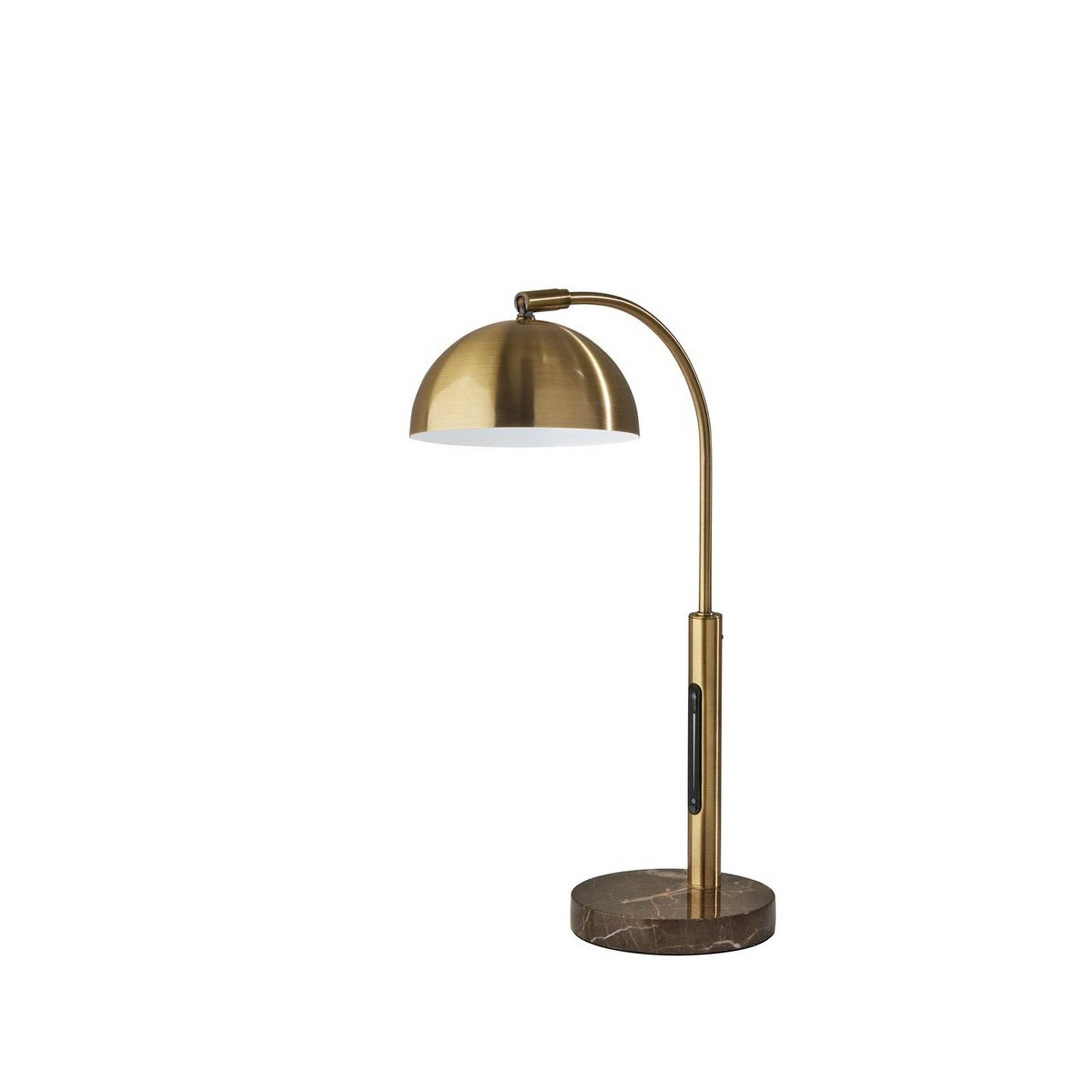 A Elisa Desk Lamp with Antique Brass / Brown Marble color