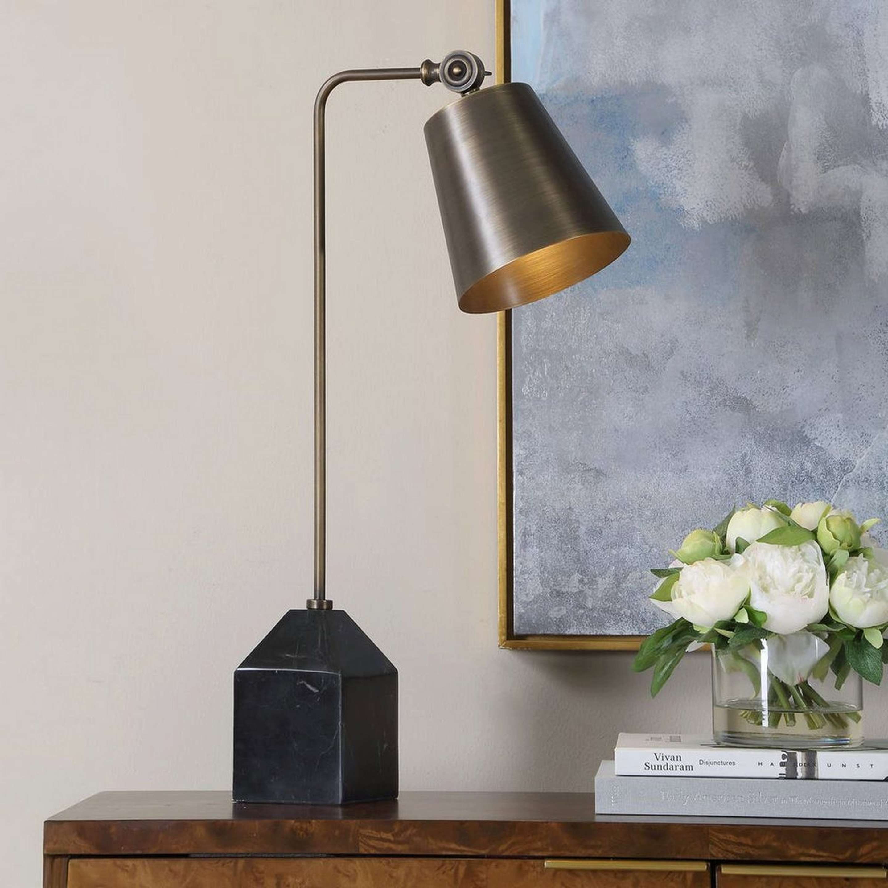 A Vidor Desk Lamp with Bronze / Black Marble color