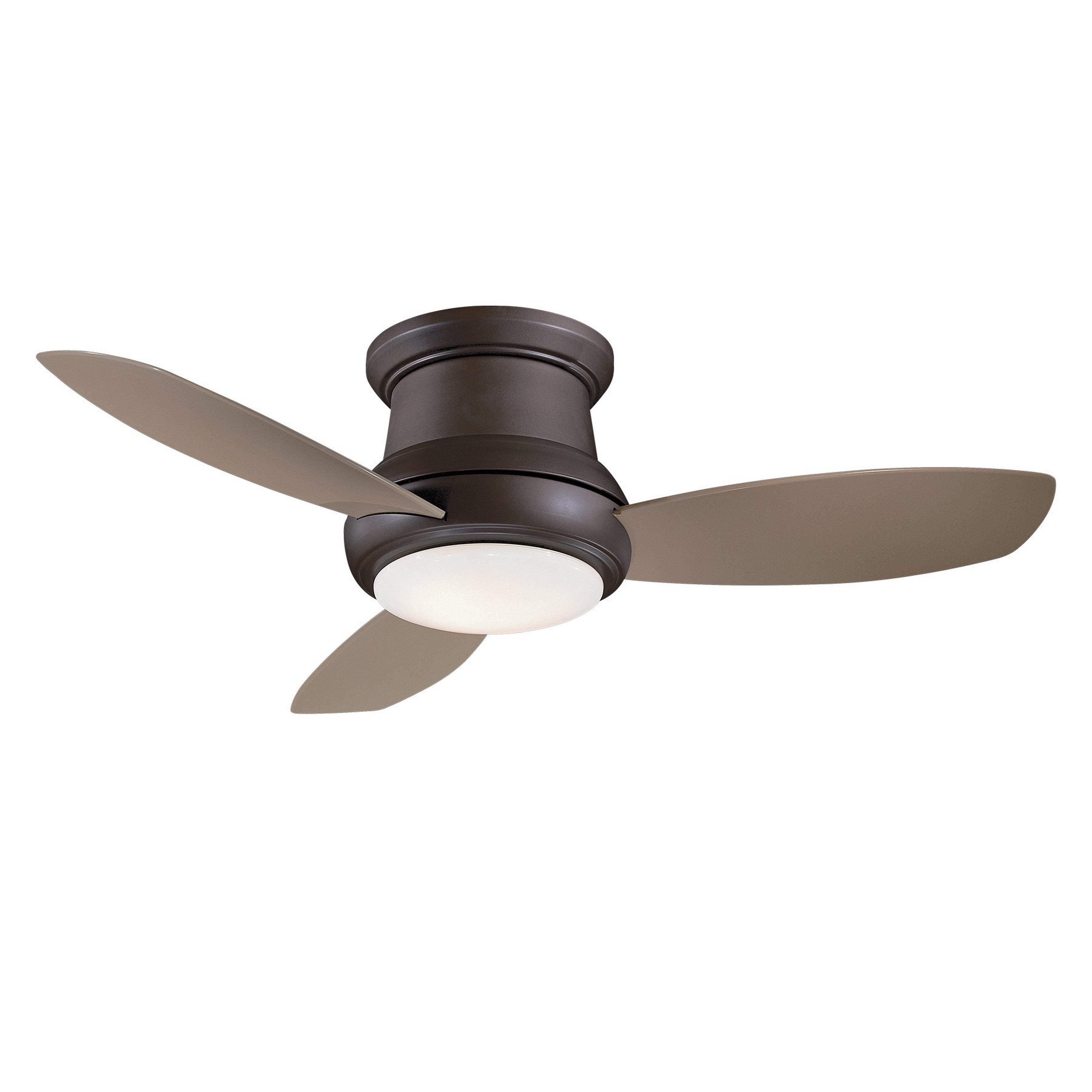 A 44" Low Ceiling LED Scoop Fan with Oil Rubbed Bronze / Taupe Blades color