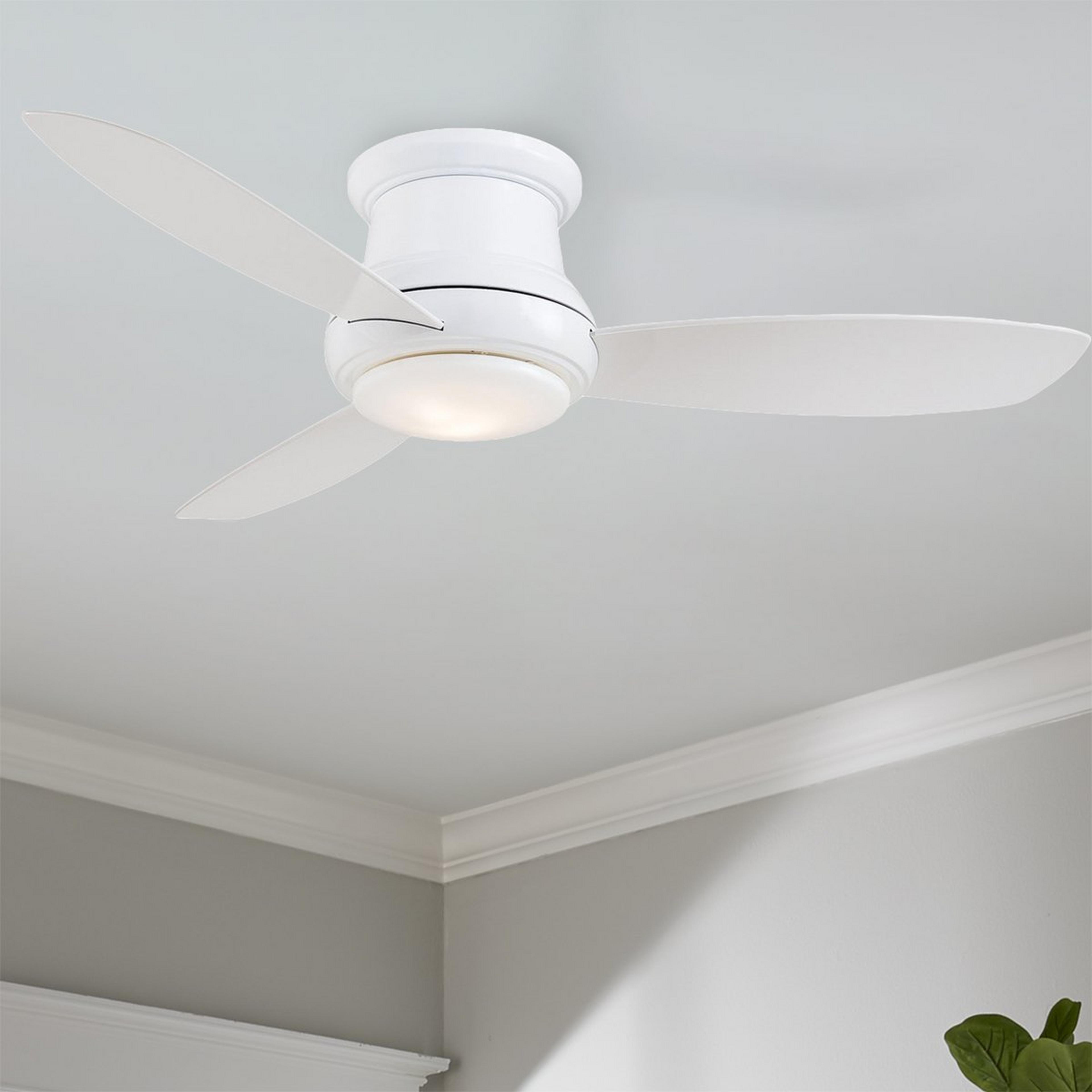 A 44" Low Ceiling LED Scoop Fan with White color