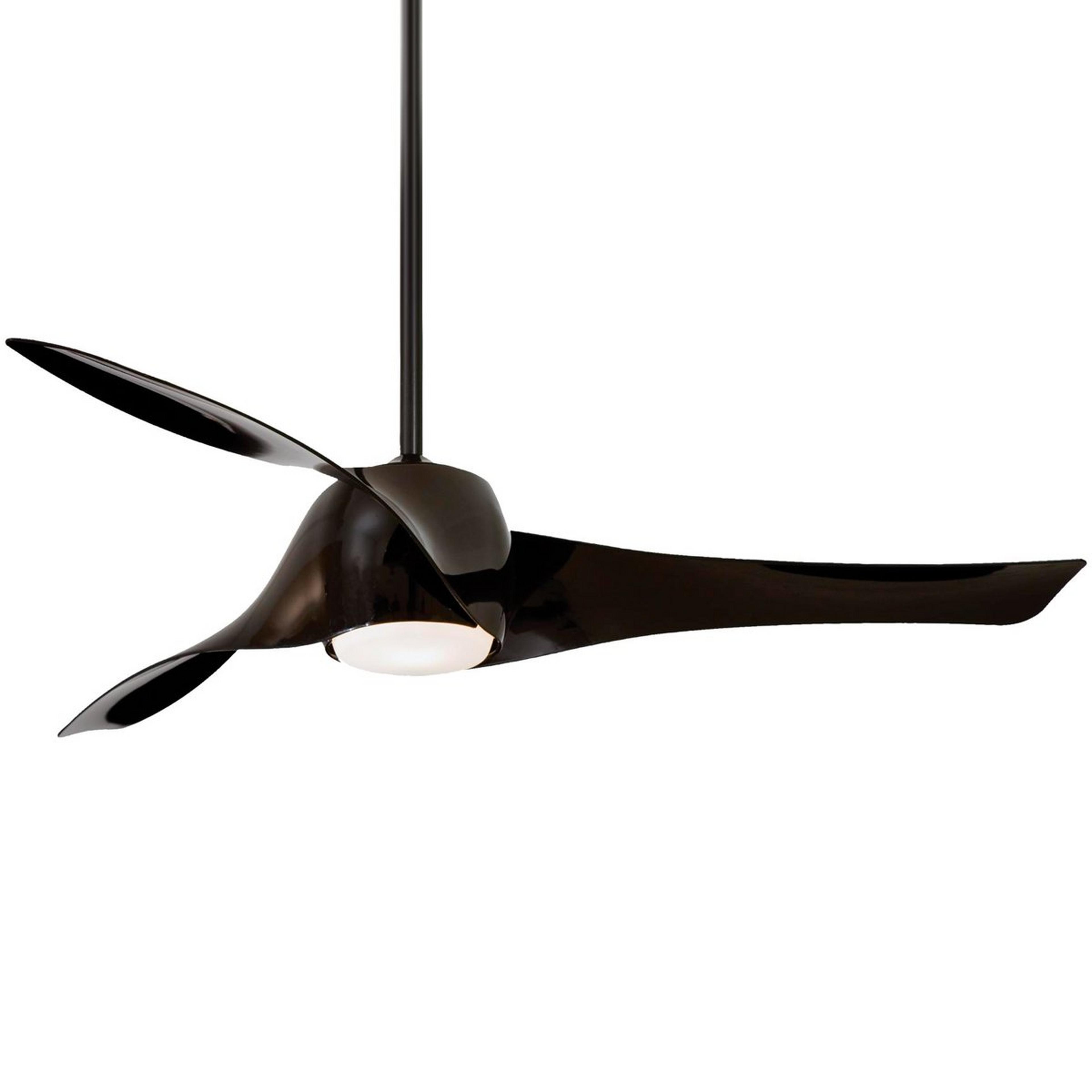 A 58" Contemporary Twisted Blade LED Ceiling Fan with Black color