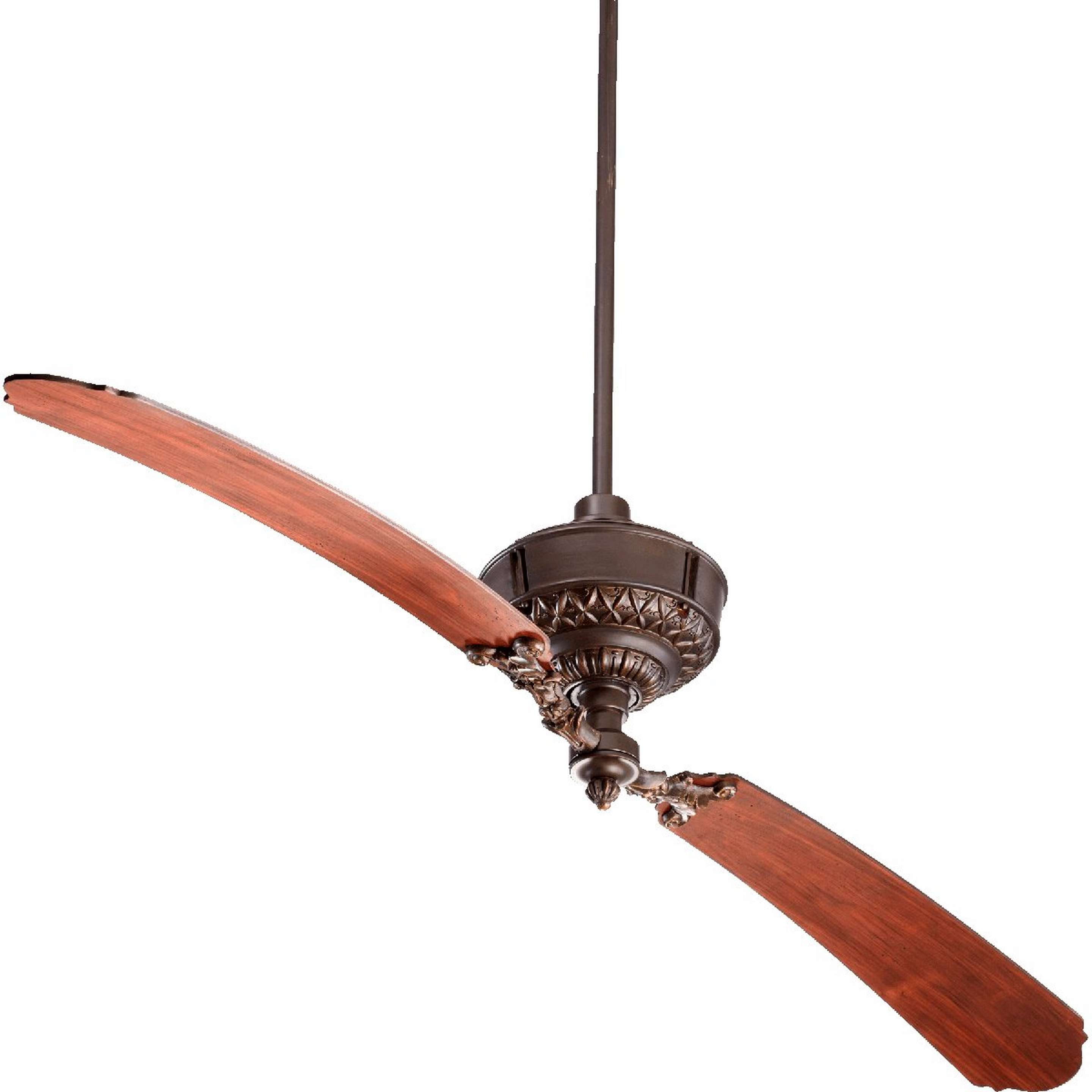 A 68" Vintage Double Bladed Ceiling Fan with Oiled Bronze / Walnut color