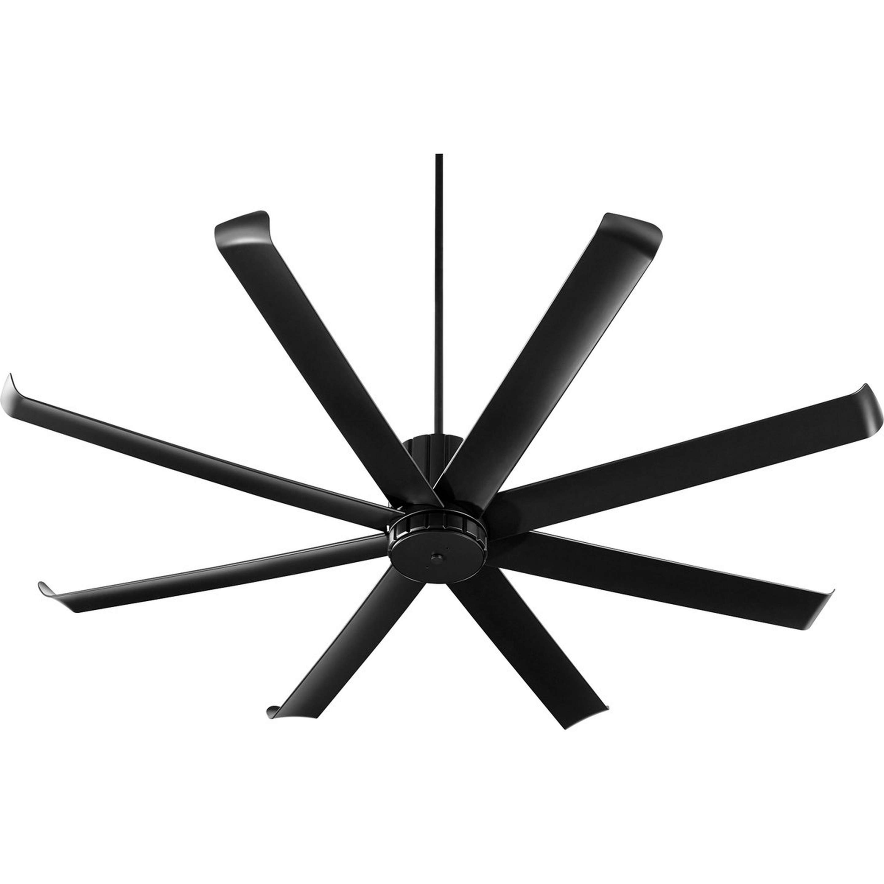 A 72" Angled Spoke Indoor/Outdoor Ceiling Fan with Matte Black color