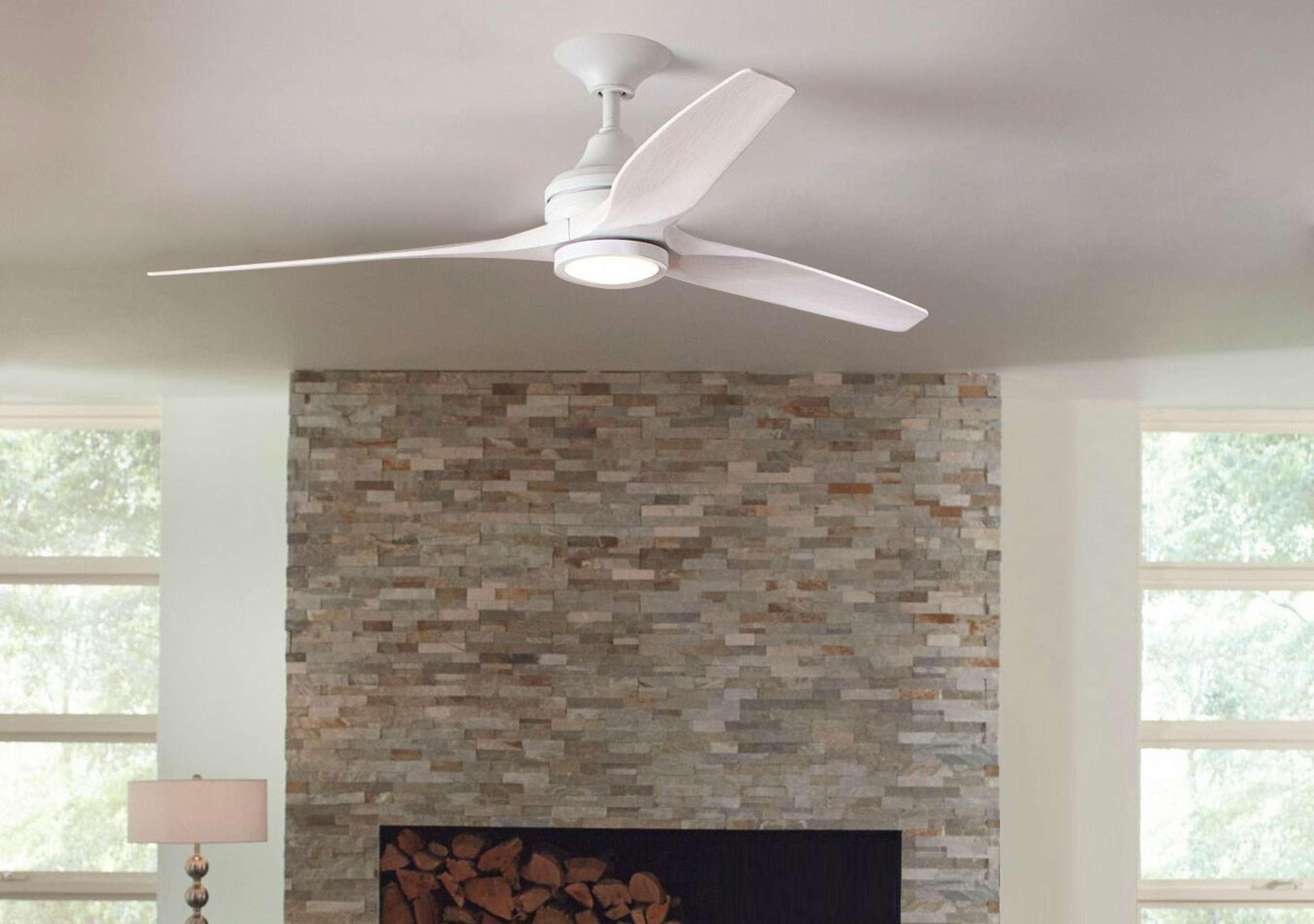 Indoor / Outdoor Metal and Wood LED Ceiling Fan
