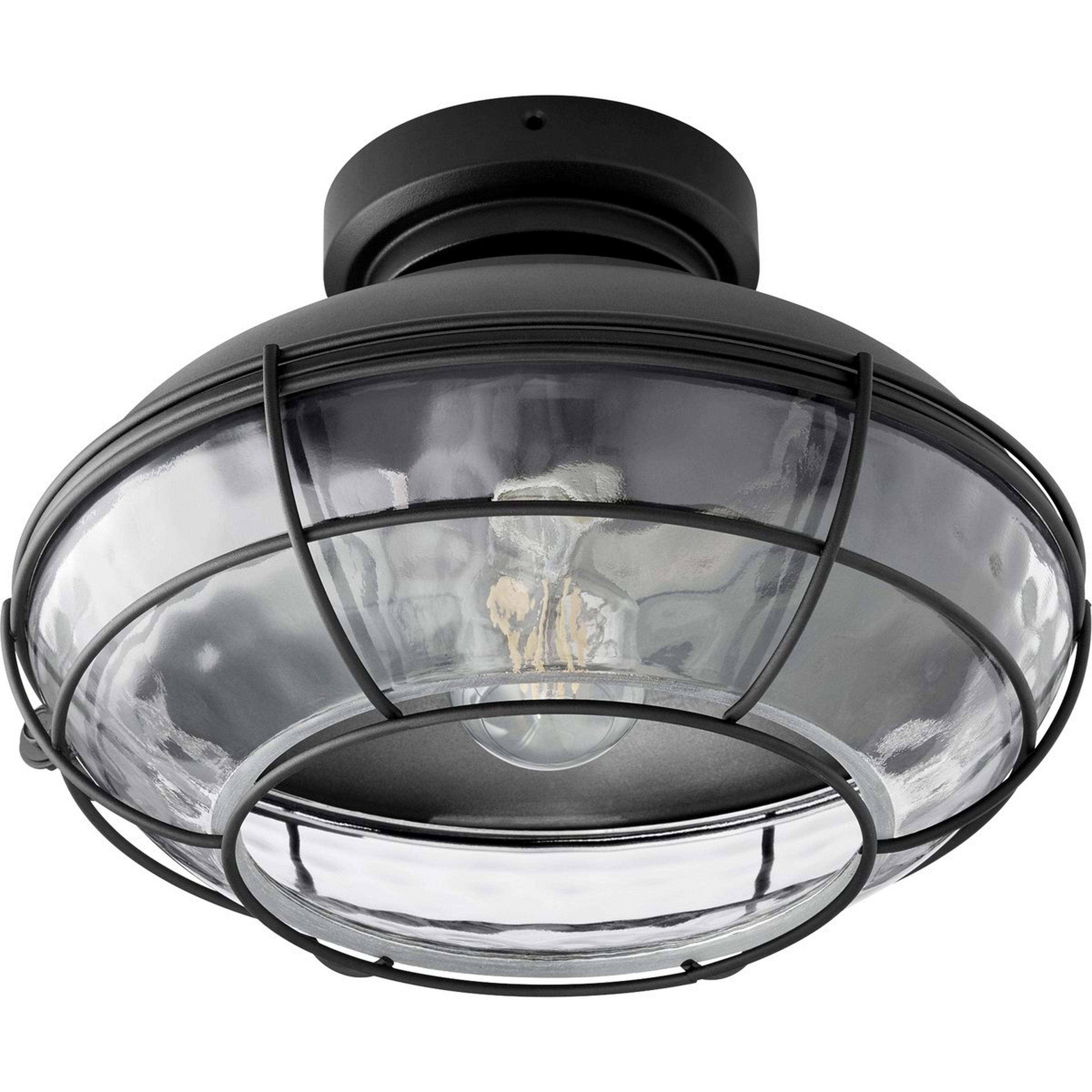 A Windmill Fan Hammered Glass Cage Light Kit - Large with Black color