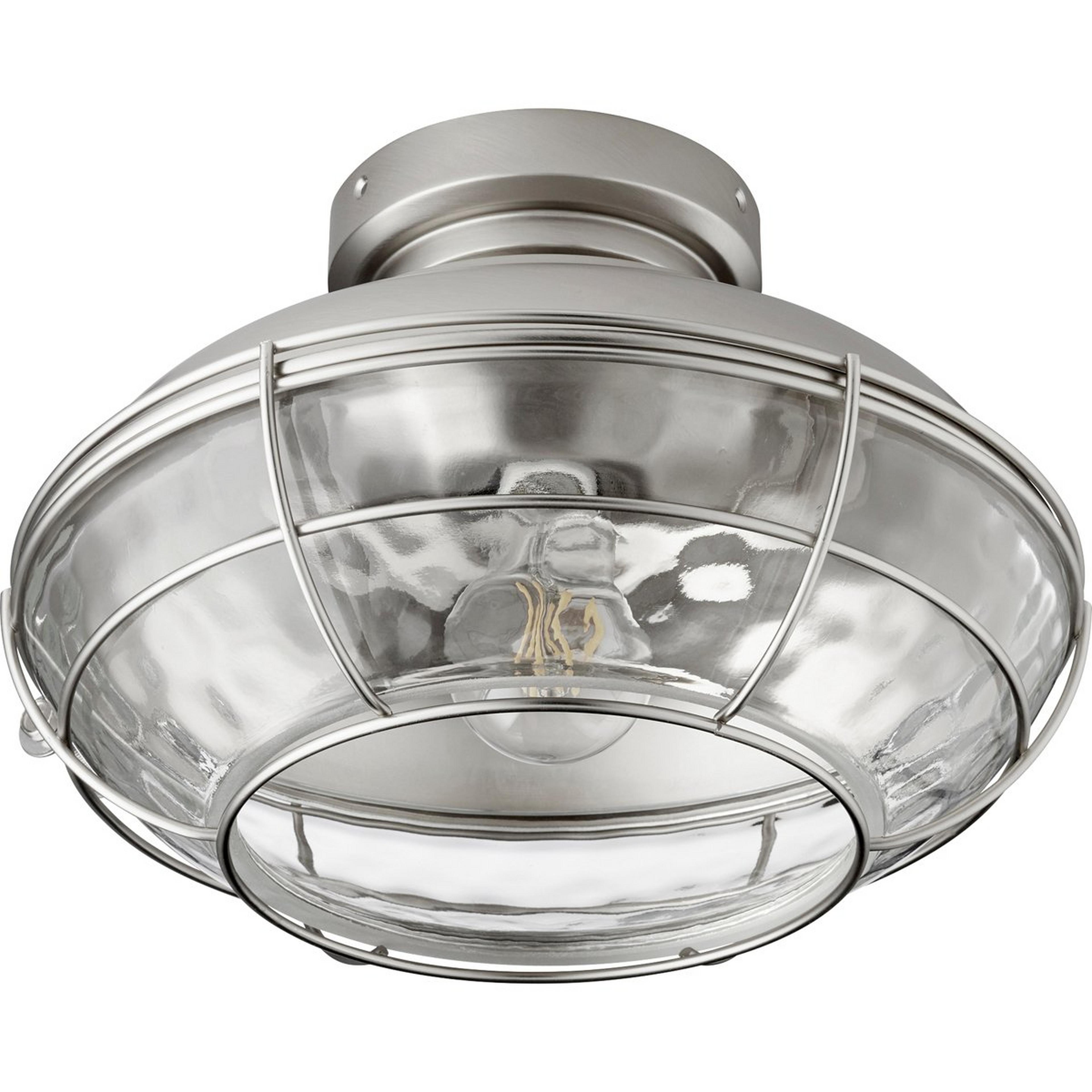 A Windmill Fan Hammered Glass Cage Light Kit - Large with Satin Nickel color