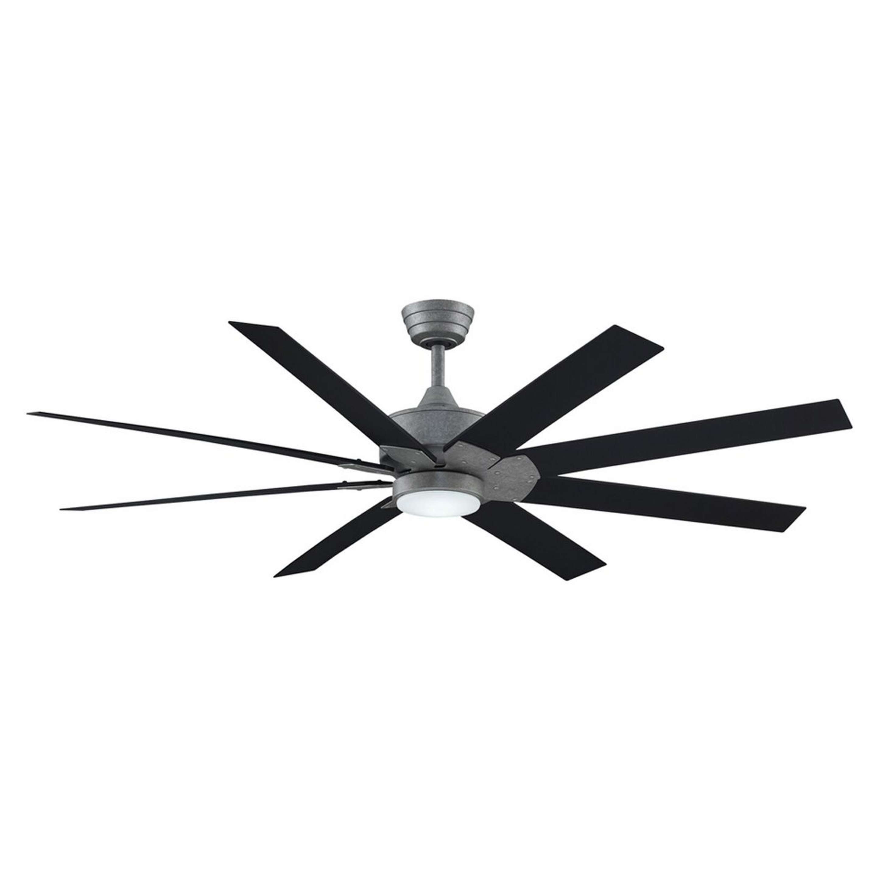 A 64" Wide Sweep Indoor/Outdoor Ceiling Fan with Galvanized / Black color