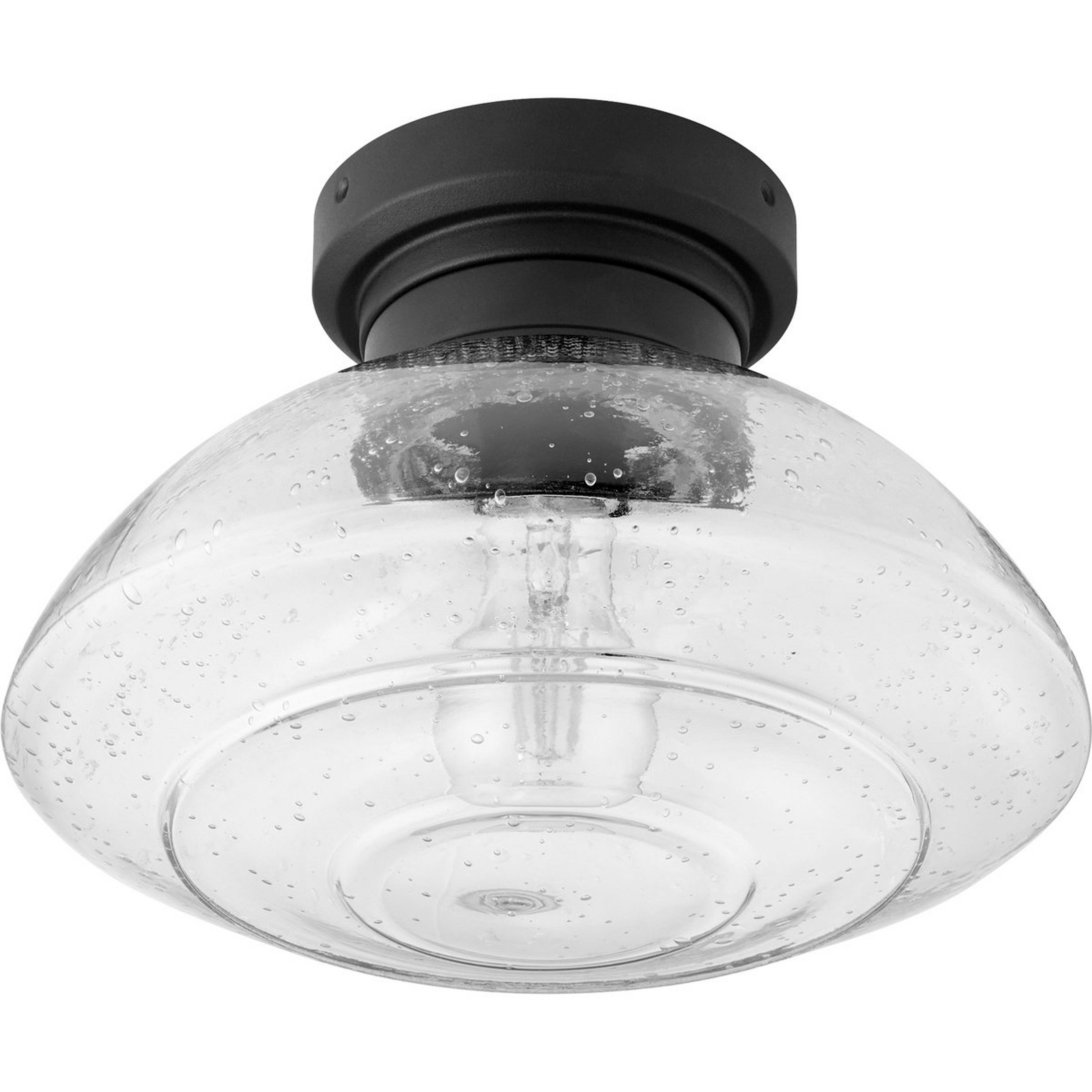 A Windmill Fan Seeded Glass Saucer Light Kit with Black color