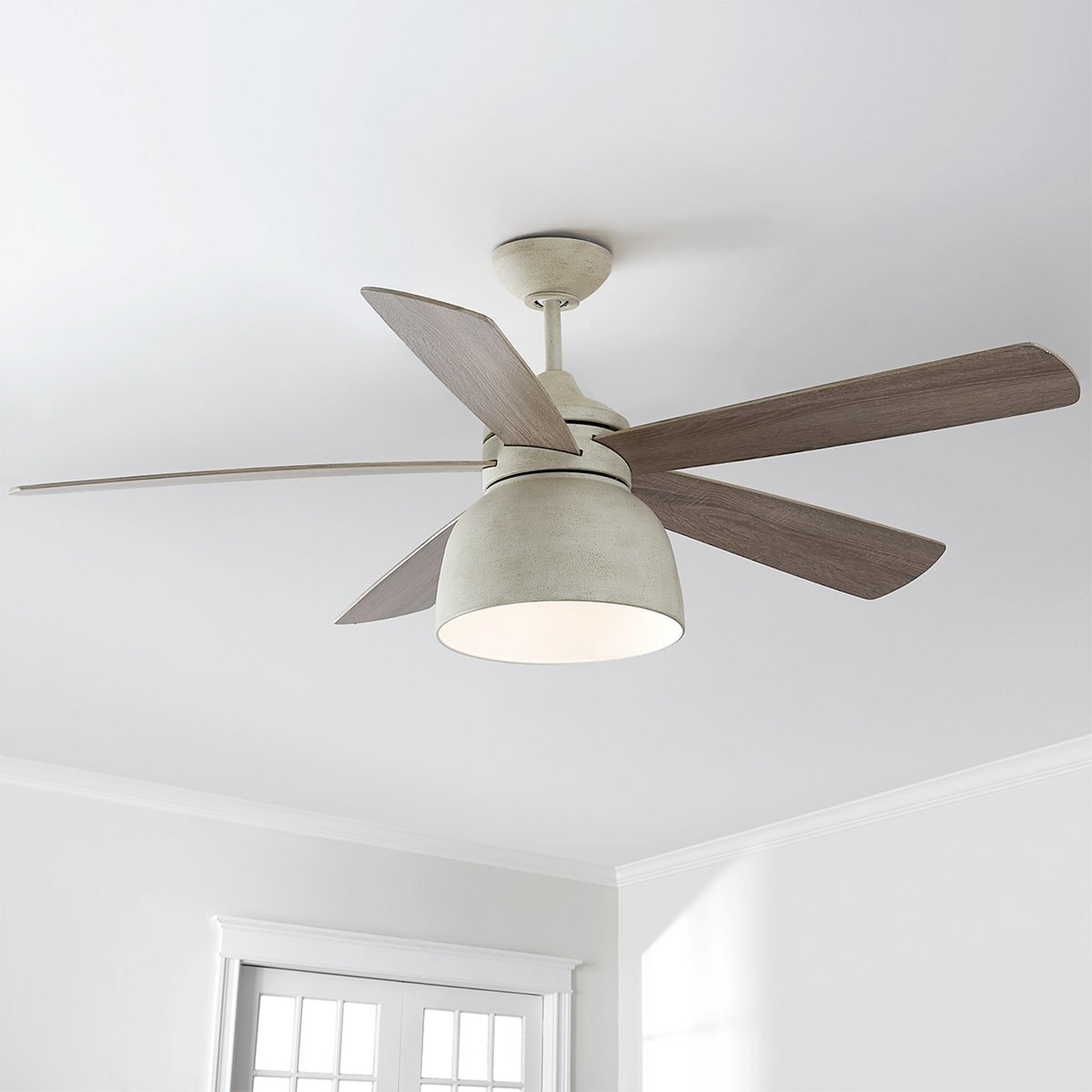 A 52" LED Century Indoor / Outdoor Ceiling Fan with Taupe / Faux Driftwood color