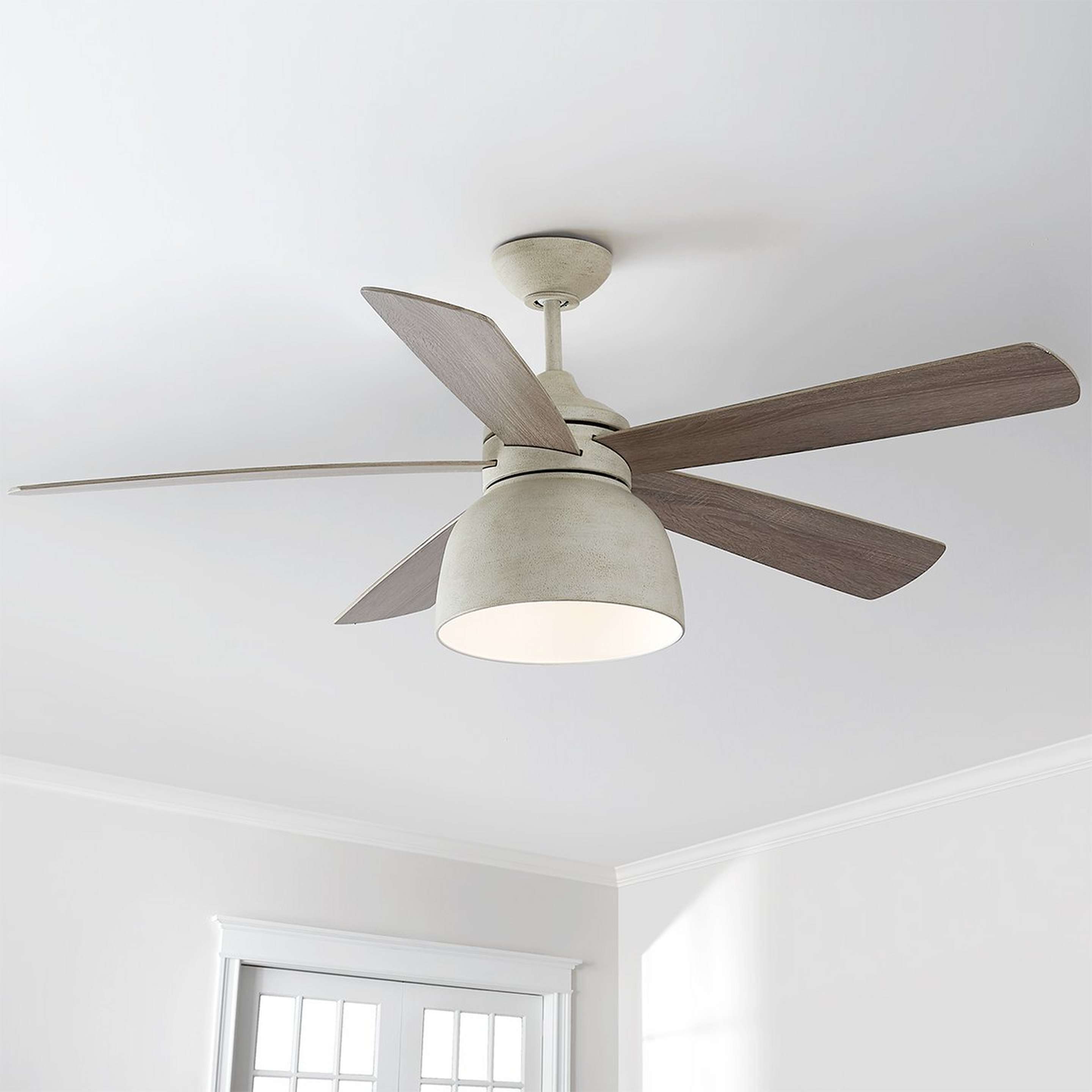 A 52" LED Century Indoor / Outdoor Ceiling Fan with Taupe / Faux Driftwood color