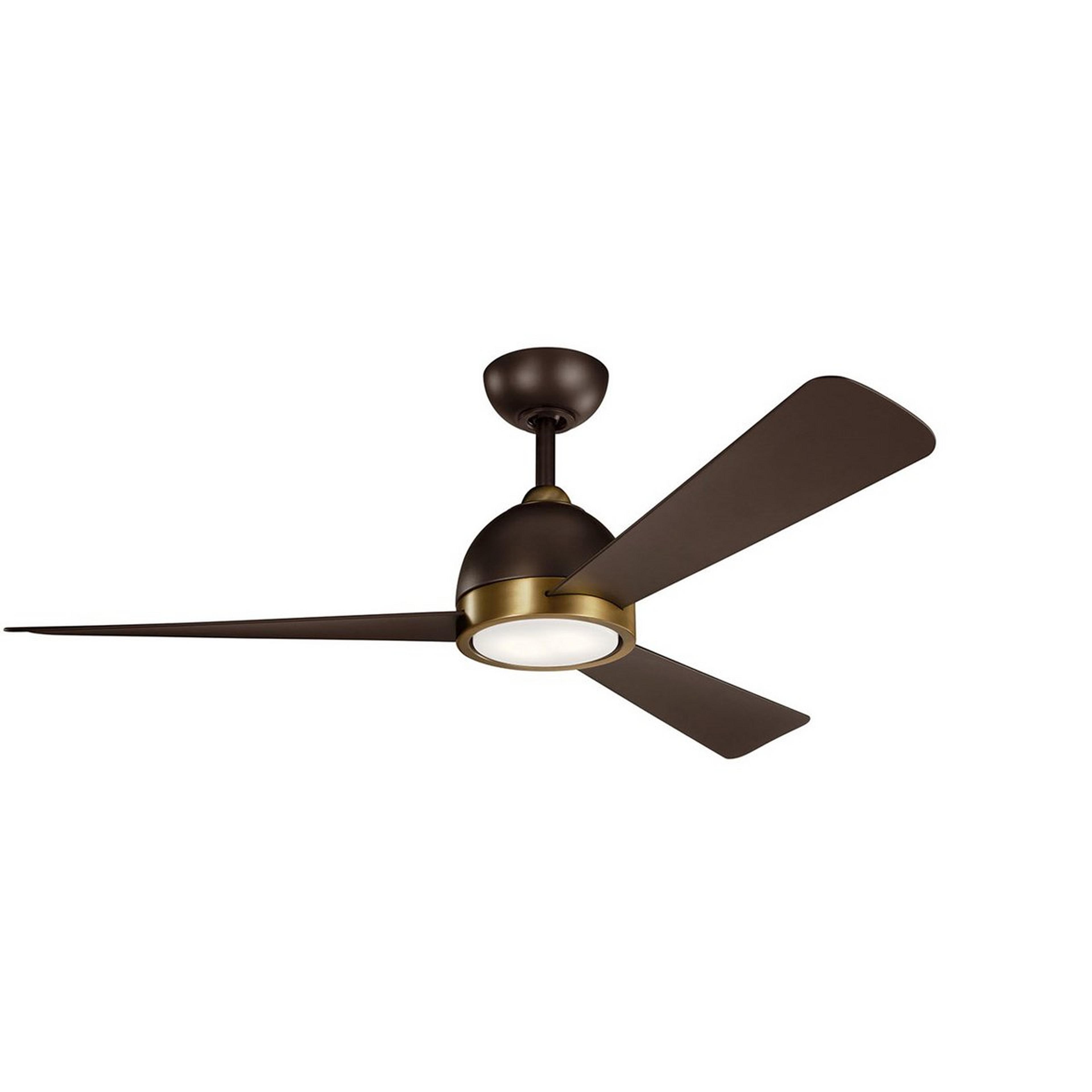 A 56" Genteel LED Ceiling Fan with Satin Bronze / Aged Brass color