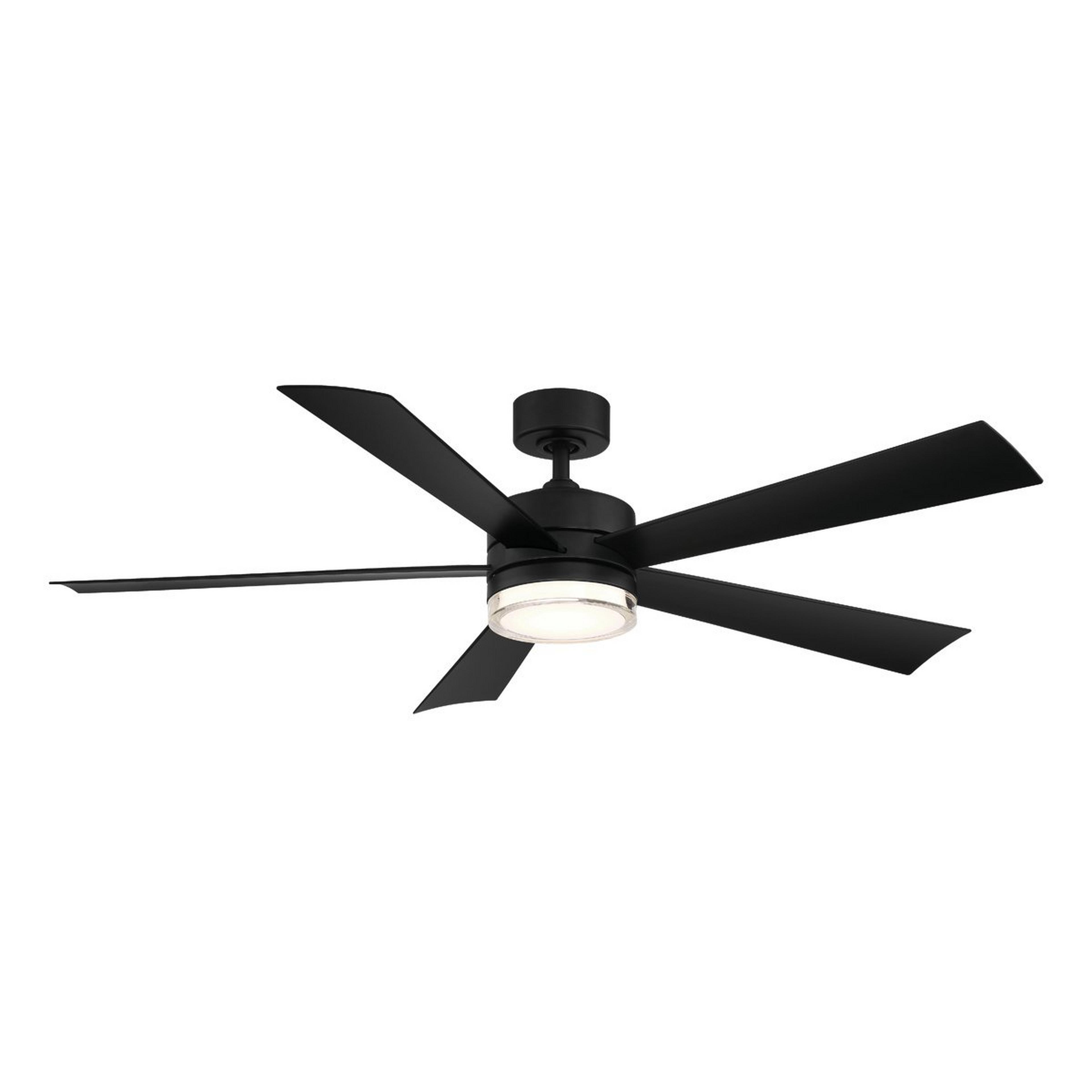 A 52" Jemma Smart LED Indoor / Outdoor Ceiling Fan with Matte Black color