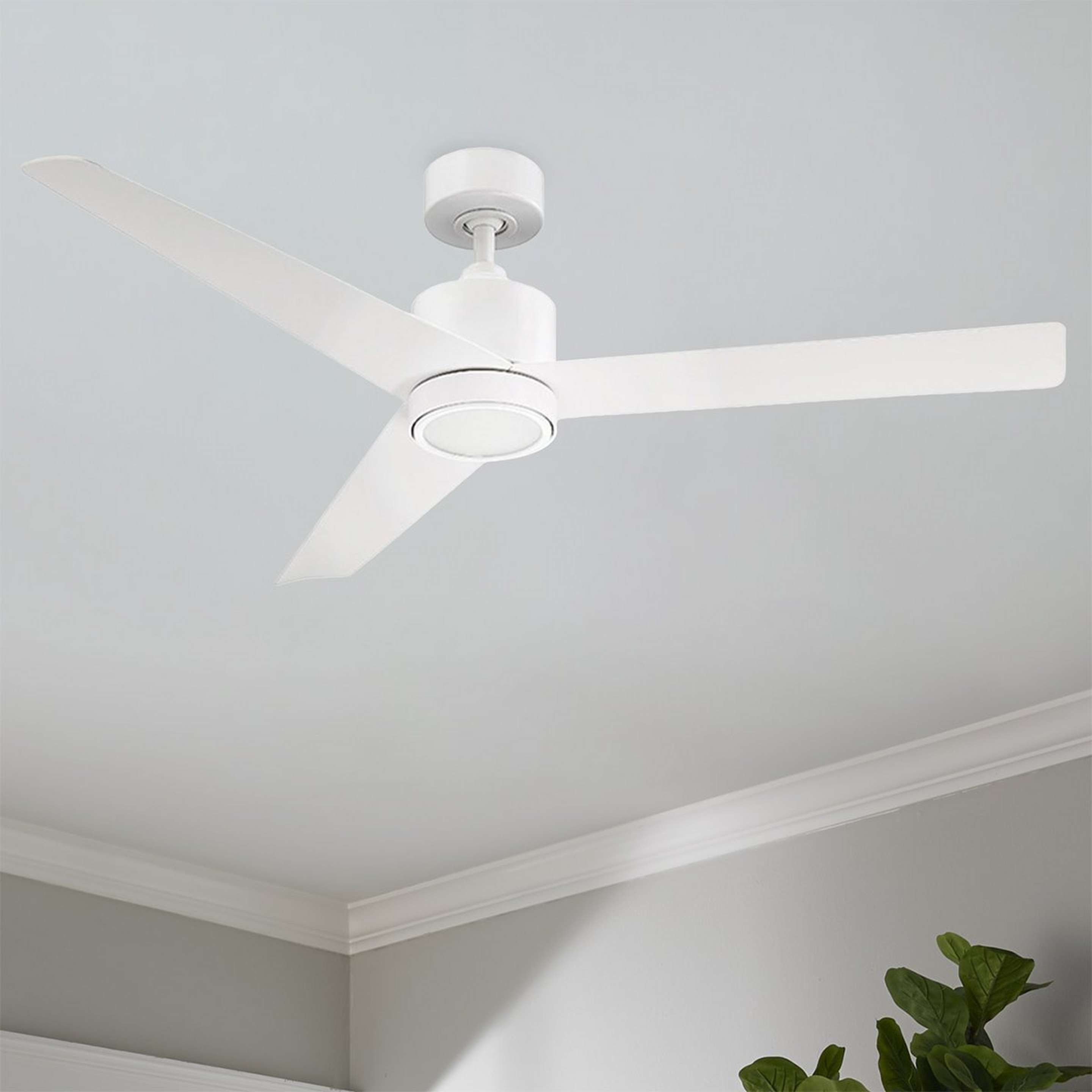 A 54" Wynn LED Smart Ceiling Fan with White color