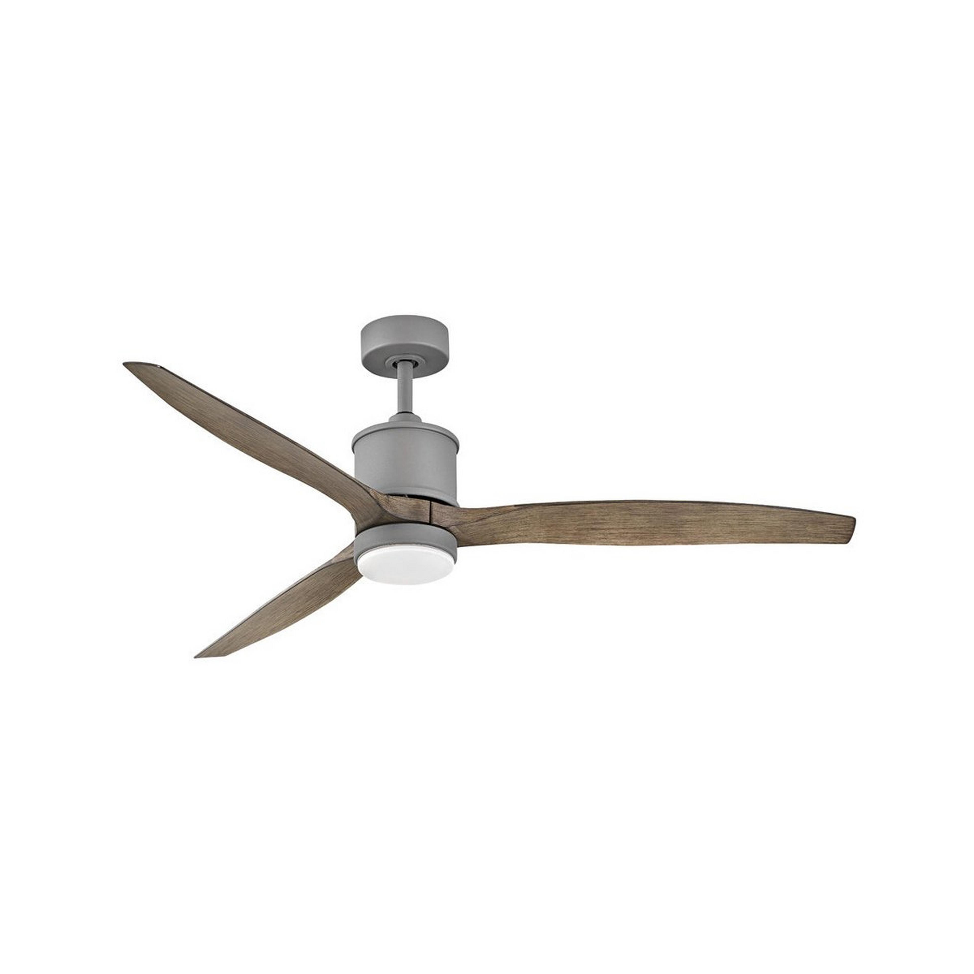 A 60" Brockton Smart LED Indoor / Outdoor Ceiling Fan with Charcoal Gray / Dark Faux Wood color