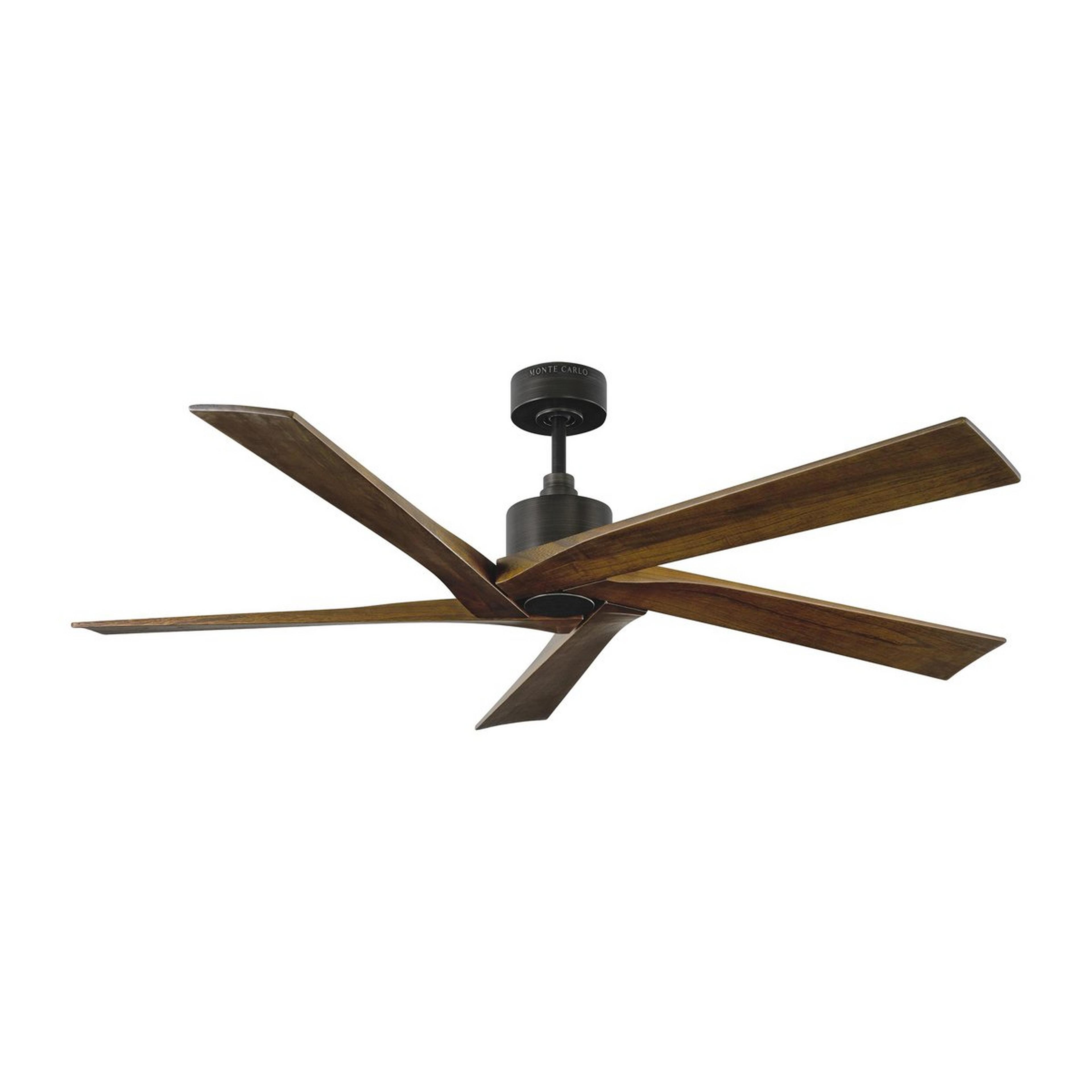 A 56" Santa Monica Indoor / Outdoor Ceiling Fan with Pewter / Dark Walnut color