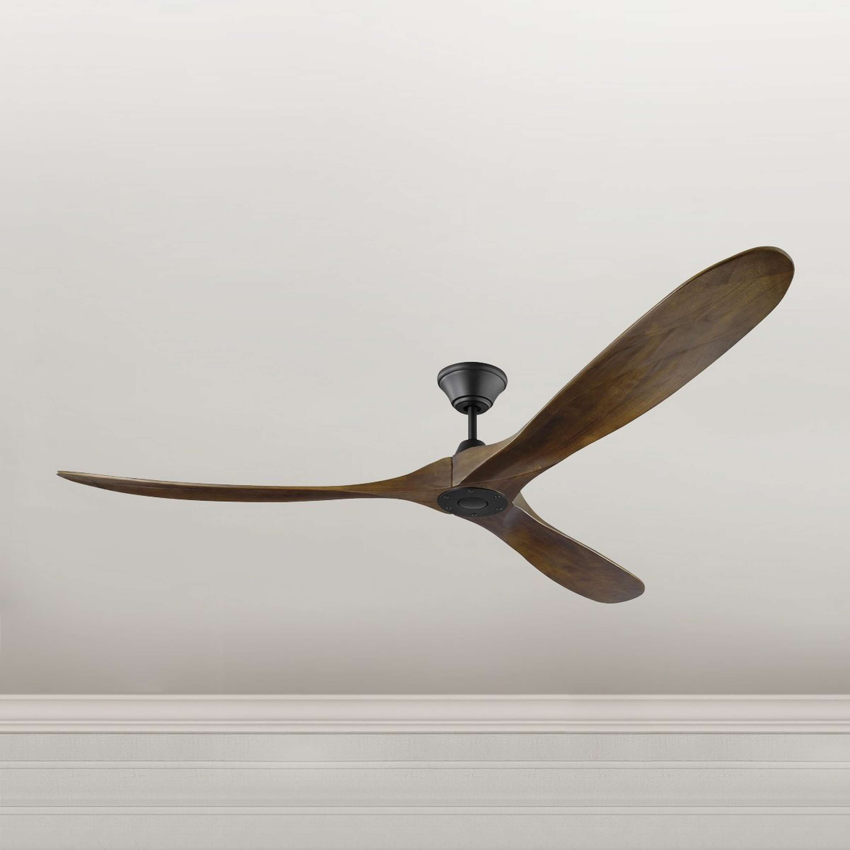 A 70" Samara Indoor / Outdoor Ceiling Fan with Black / Dark Walnut Wood color