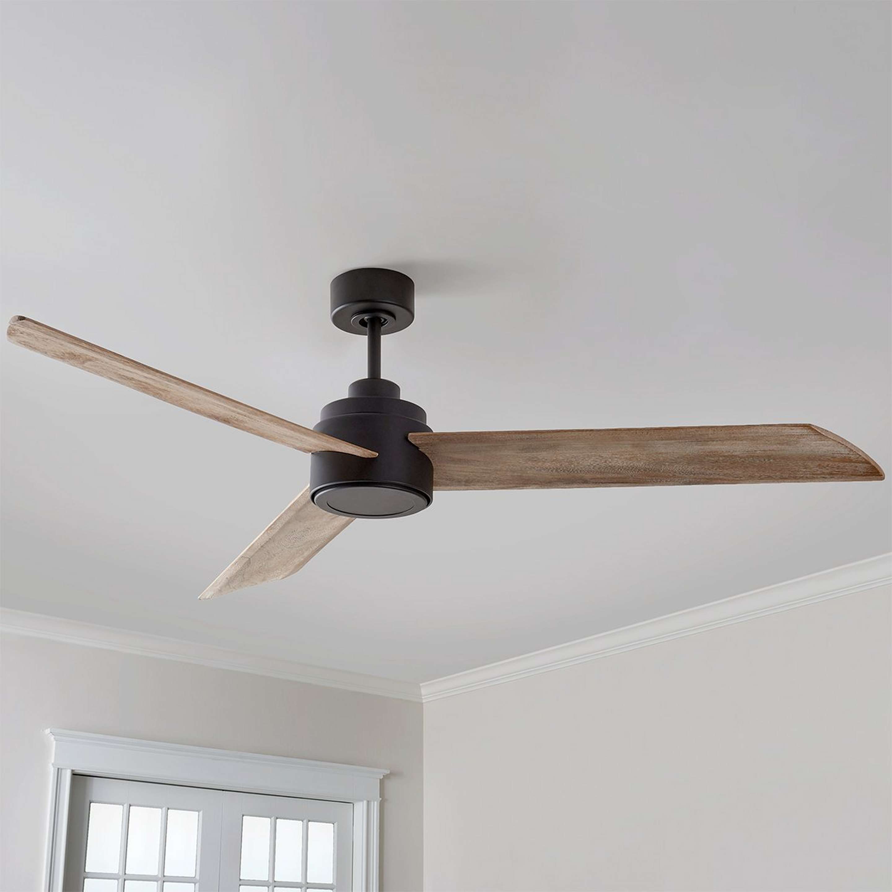 A 60" Cape May Ceiling Fan with Black / Weathered Oak color
