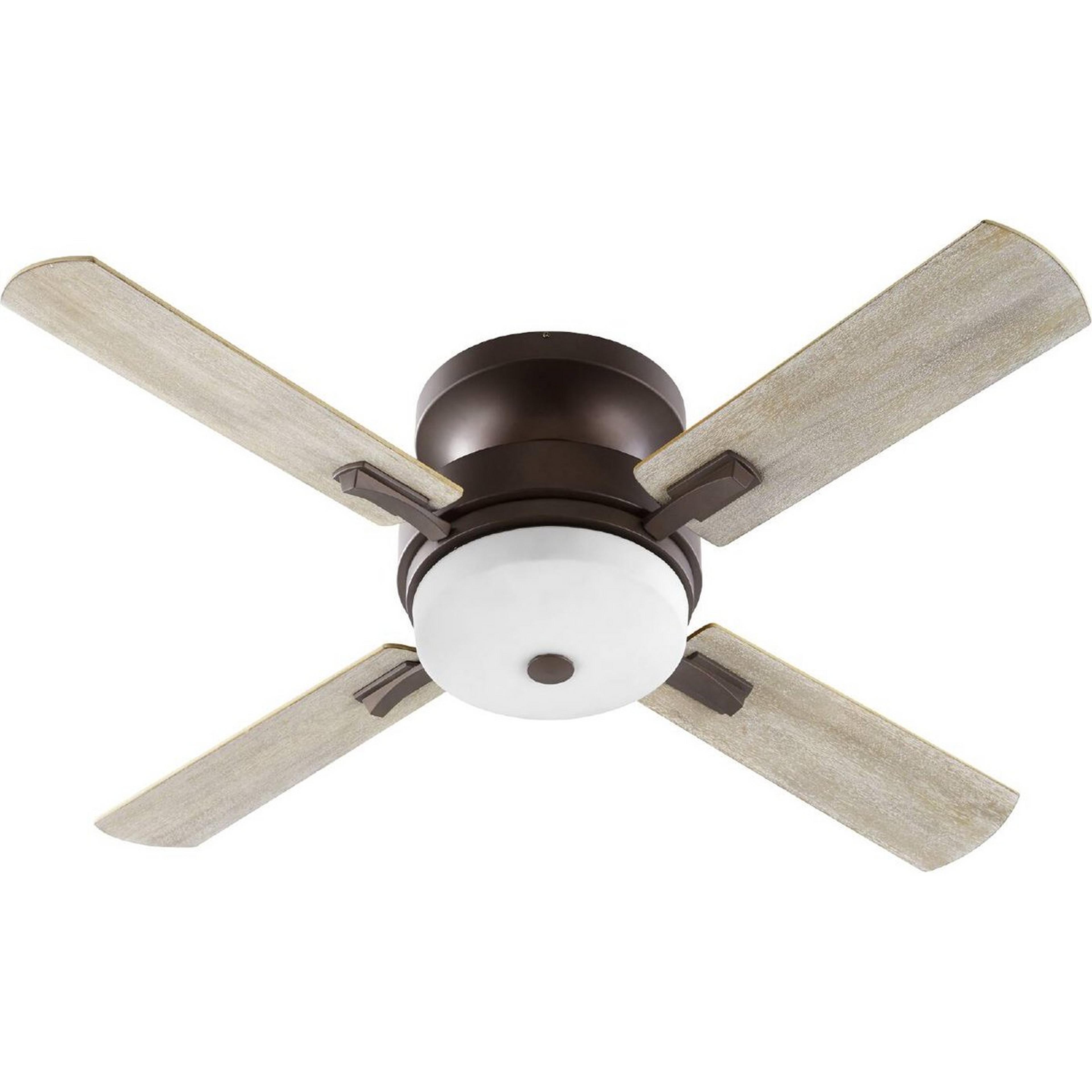 A 52" Harley Ceiling Fan with Oiled Bronze / Weathered Oak / Satin Opal color