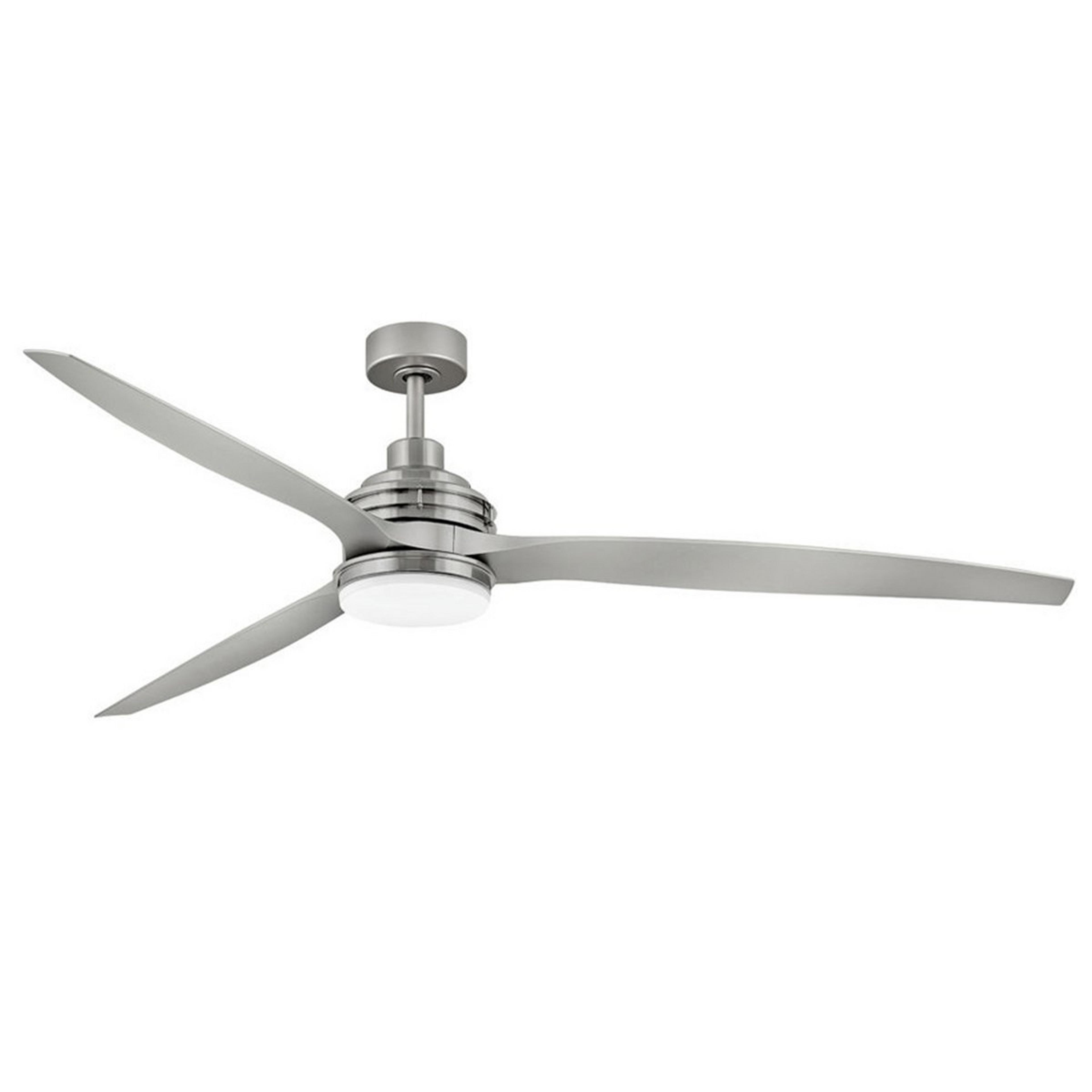 A 72" LED Westbourne Indoor / Outdoor Ceiling Fan with Brushed Nickel / Silver / Etched Glass color