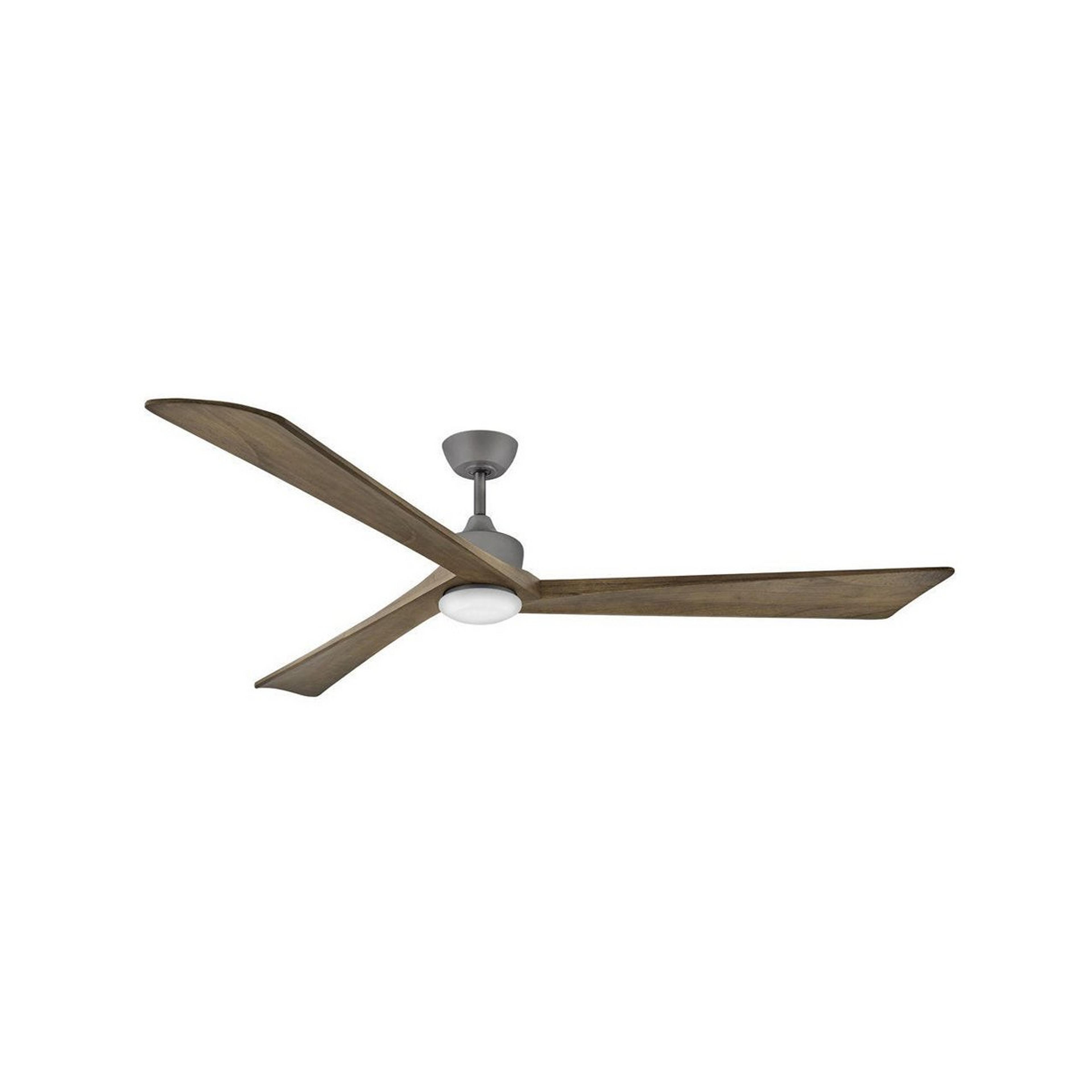 A 80" Wrapped Blade Indoor / Outdoor Ceiling Fan with Graphite / Driftwood color