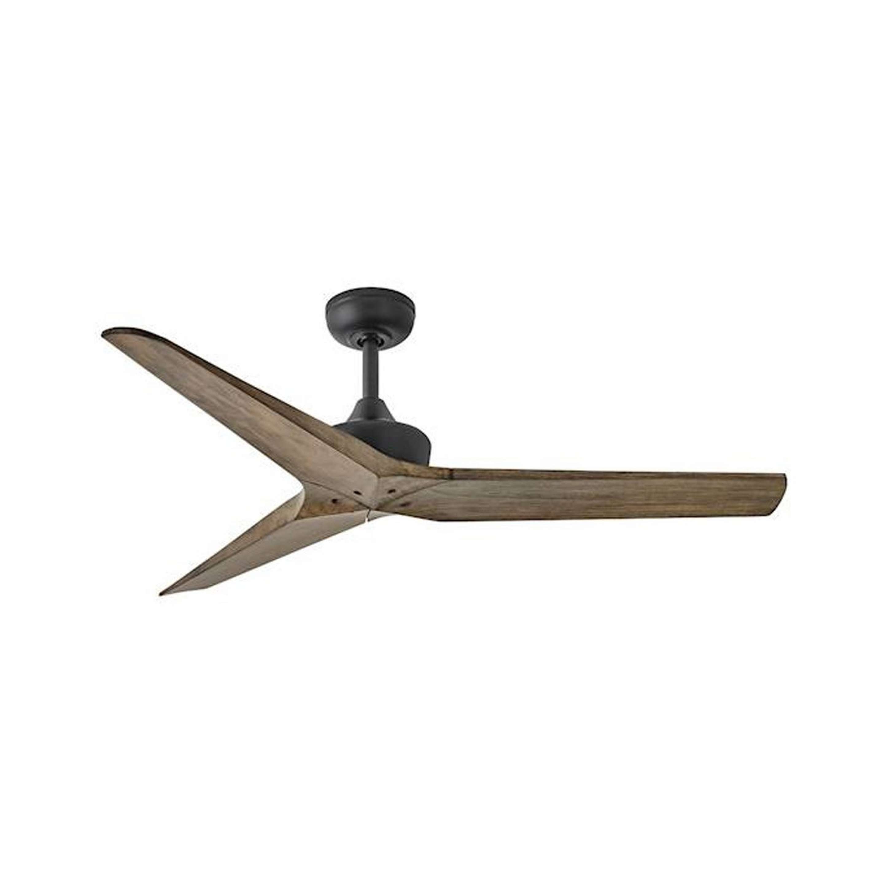 A 52" Angled Blade Indoor / Outdoor Ceiling Fan with Black / Driftwood color