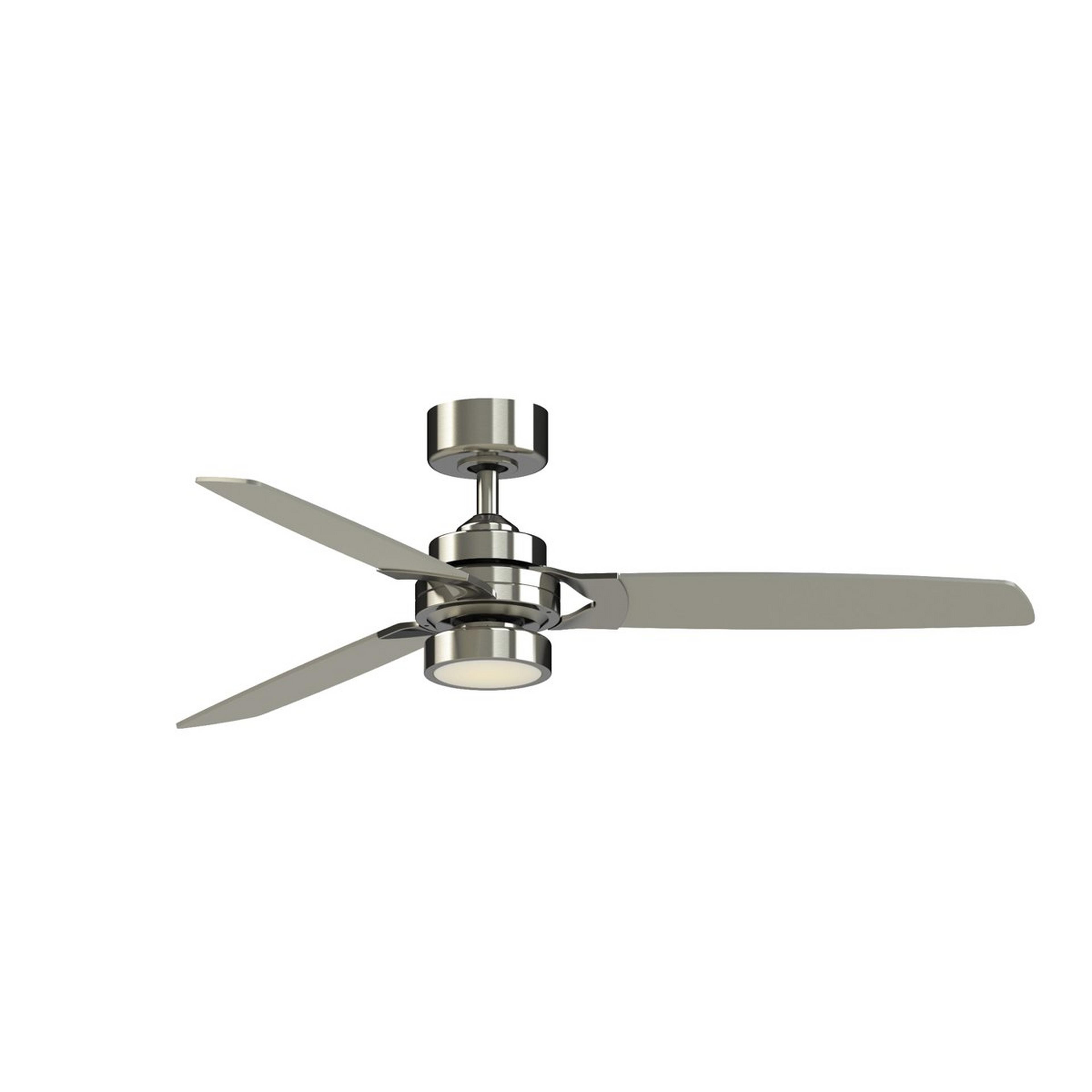 A 52" Deluxe Devereaux LED Ceiling Fan with Brushed Nickel color