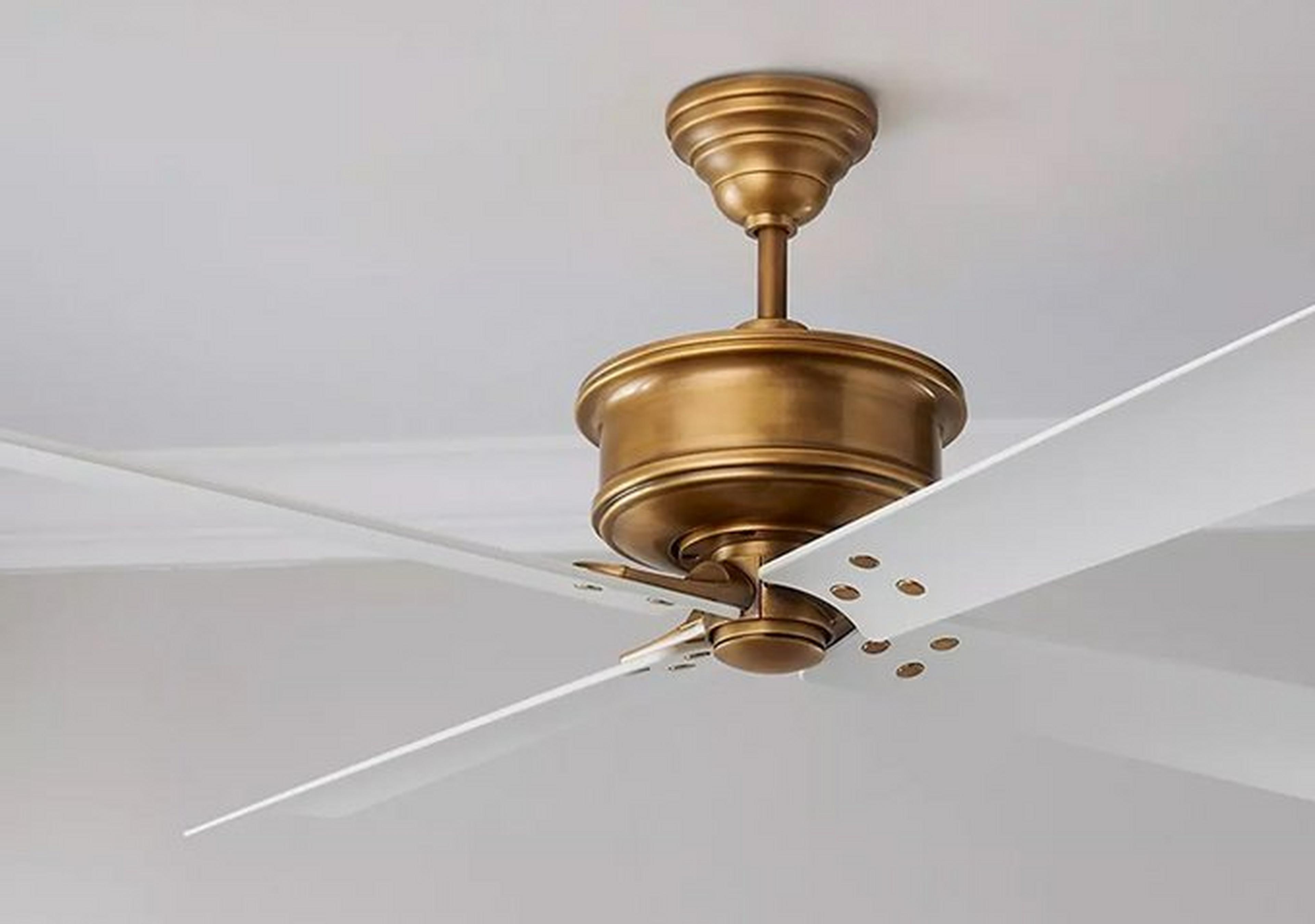 Aged Brass and Matte White Daybreak Ceiling Fan