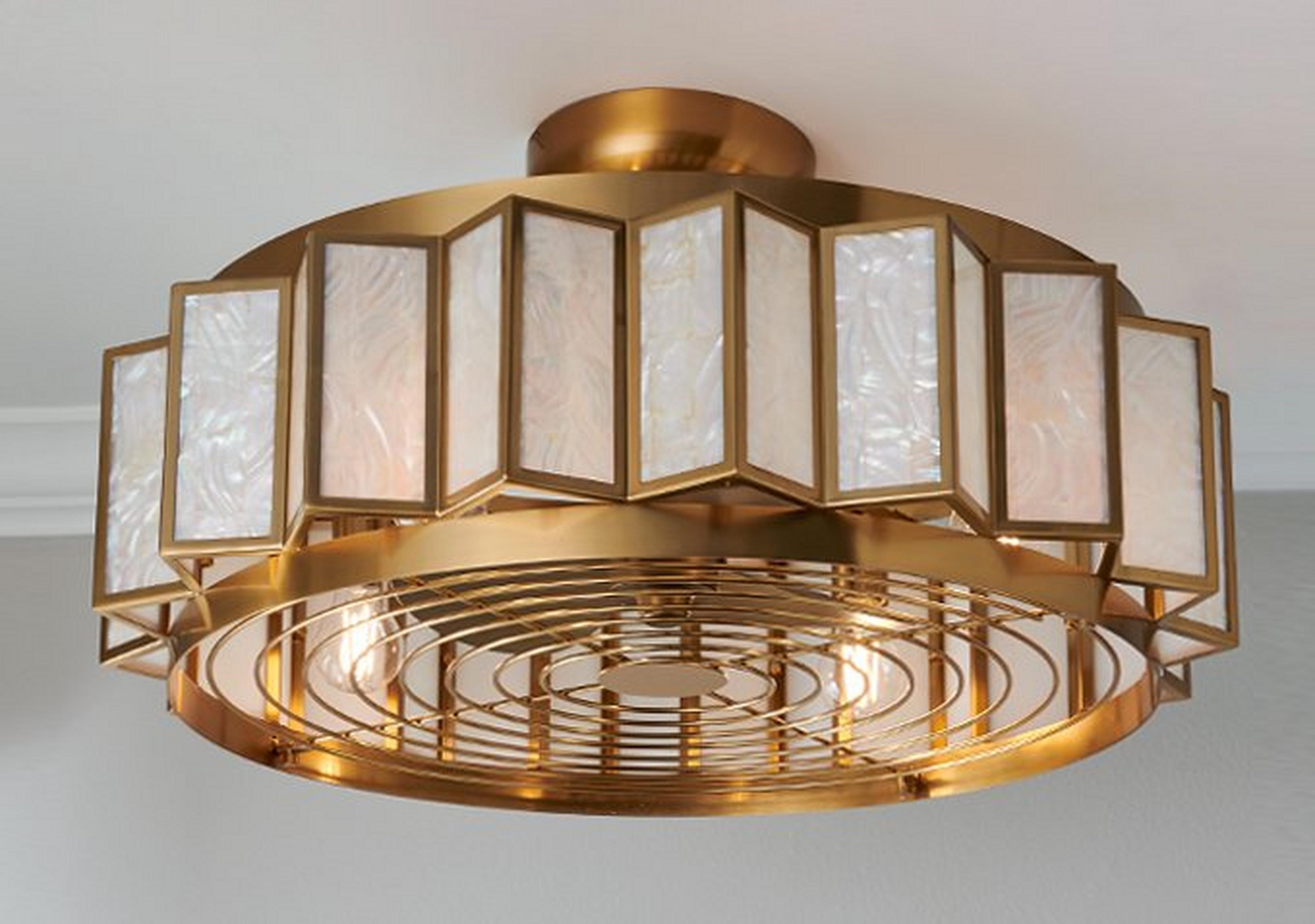 Aged Brass Ranciere Ceiling Fandelier