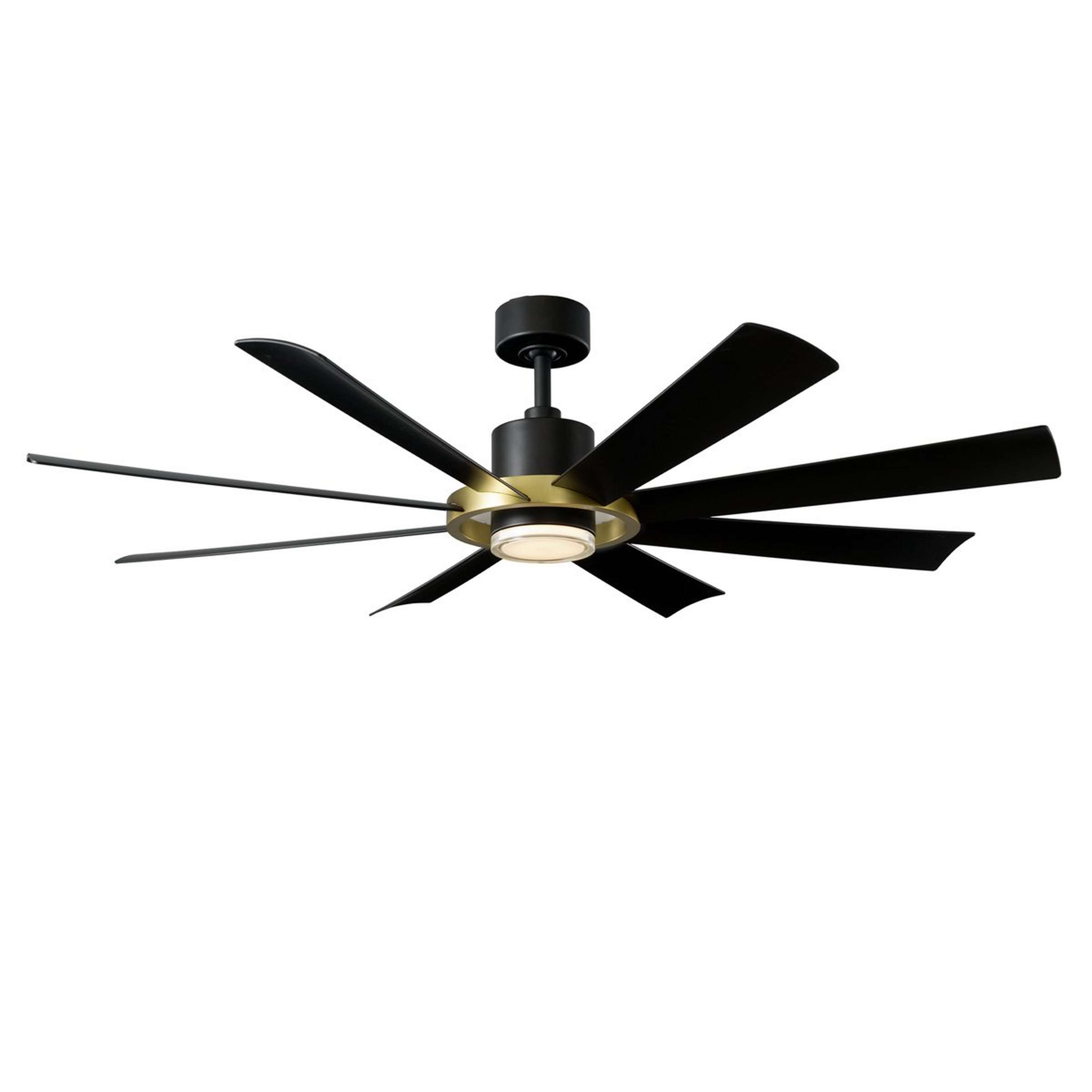 A 60" Tatiana Smart LED Indoor / Outdoor Ceiling Fan with Matte Black / Brass color
