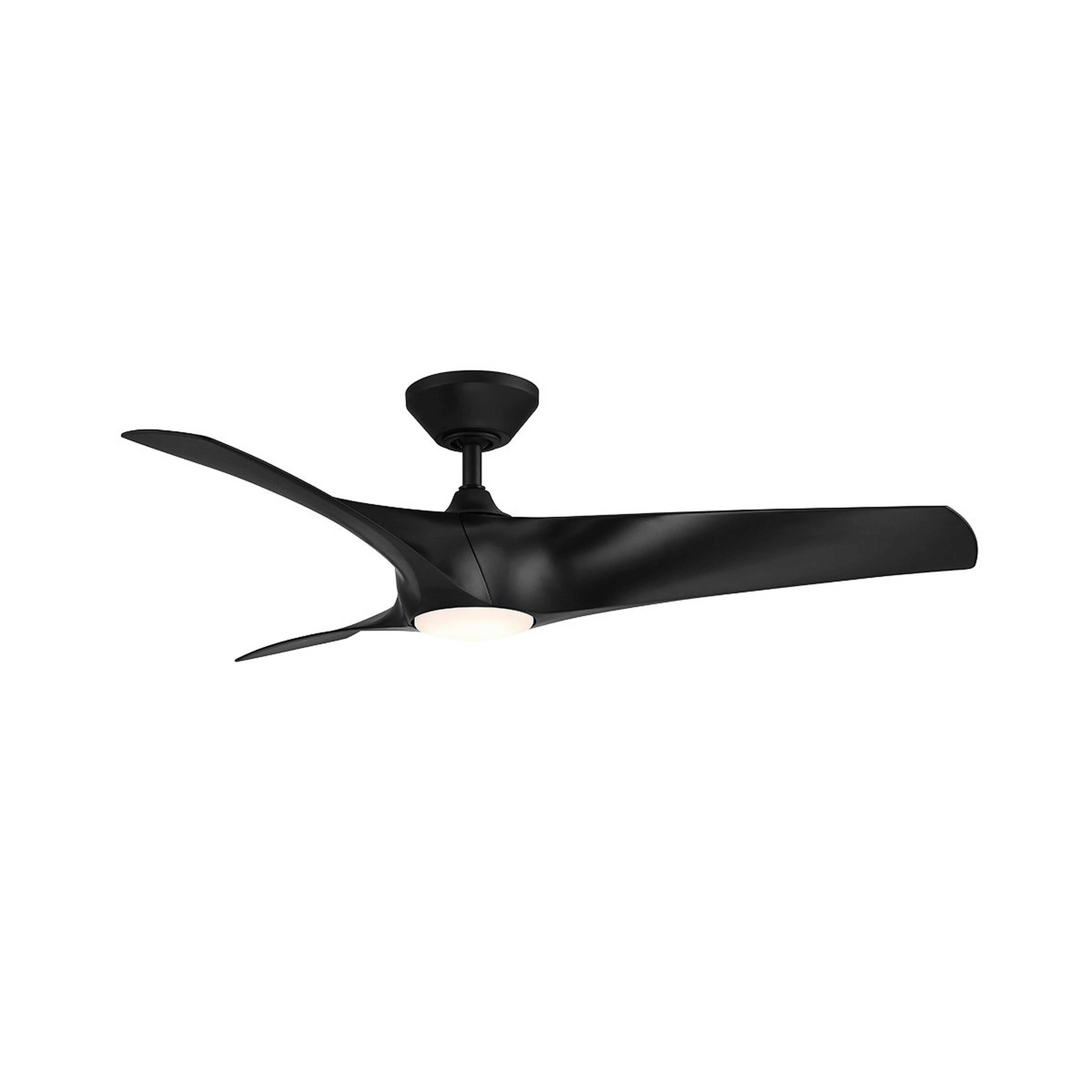 A 52" Meza Indoor / Outdoor Smart LED Ceiling Fan with Matte Black color