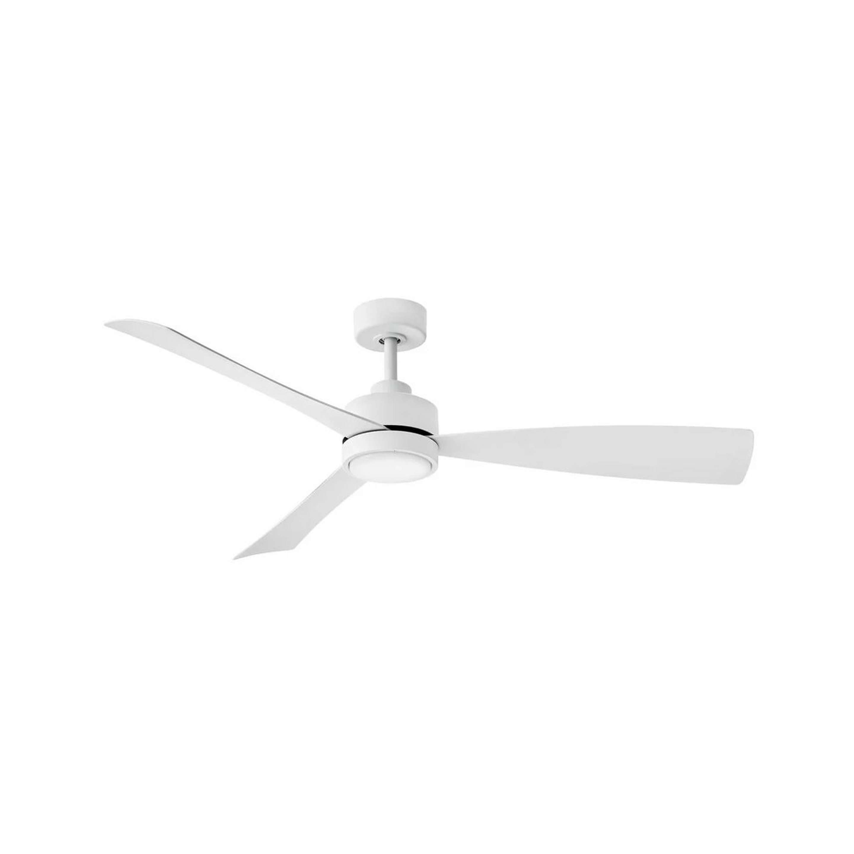 A 56" Steadfast Smart LED Dual Mount Ceiling Fan - Marine Grade with Matte White / White Glass color