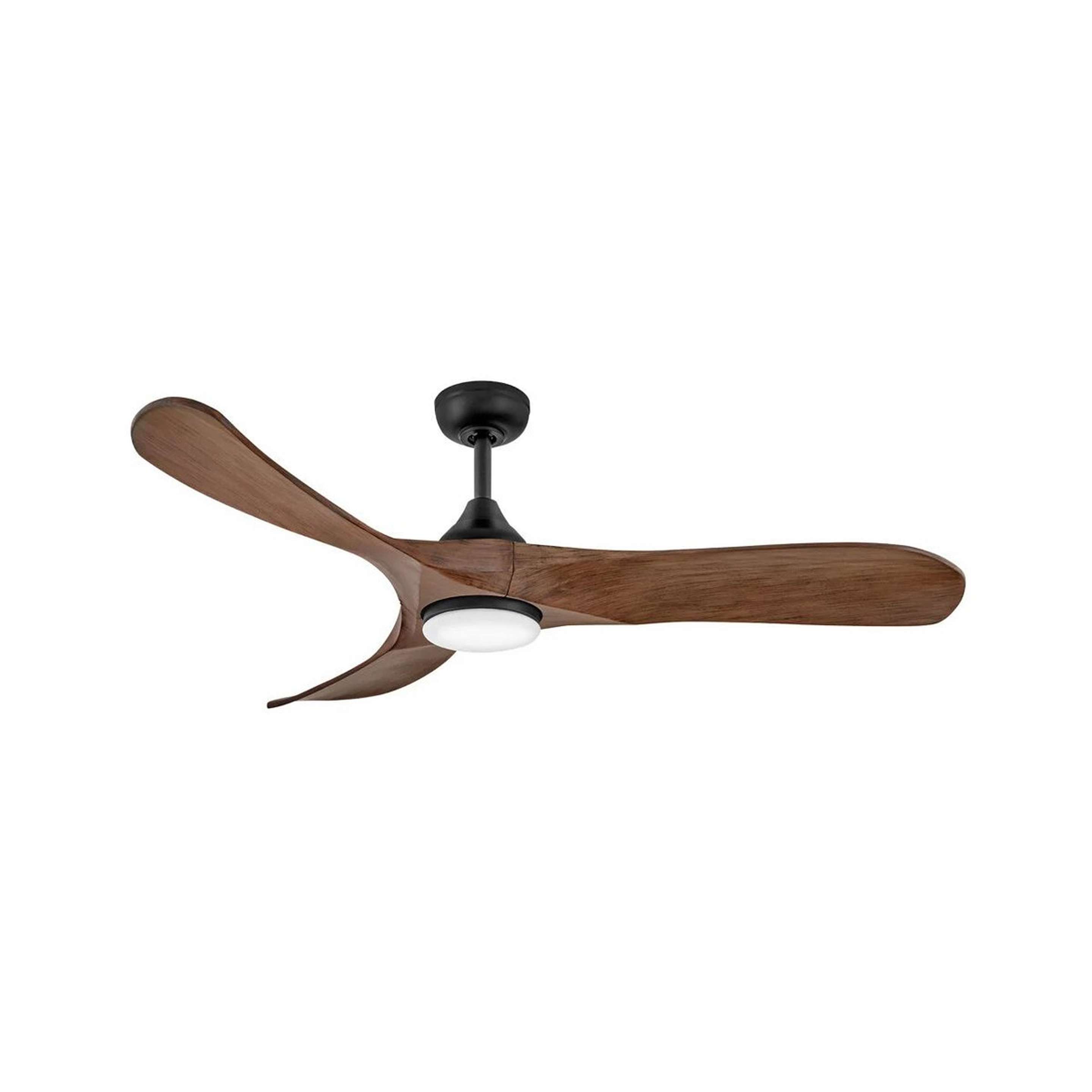 A 56" Bridgetown Smart LED Indoor / Outdoor Ceiling Fan with Black / Walnut / White Glass color