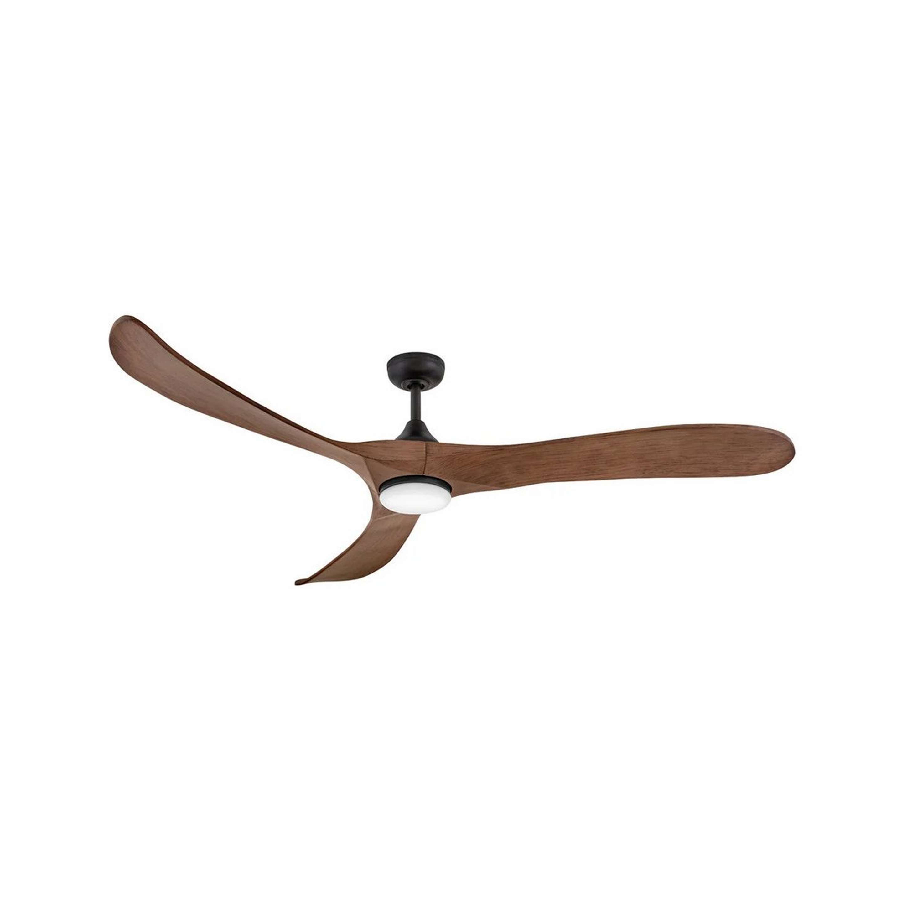 A 72" Bridgetown Smart LED Indoor / Outdoor Ceiling Fan with Black / Walnut / White Glass color